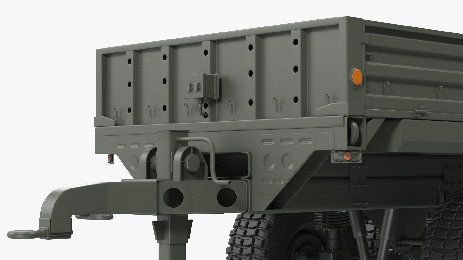 Military Drop Side Cargo Trailer 3D