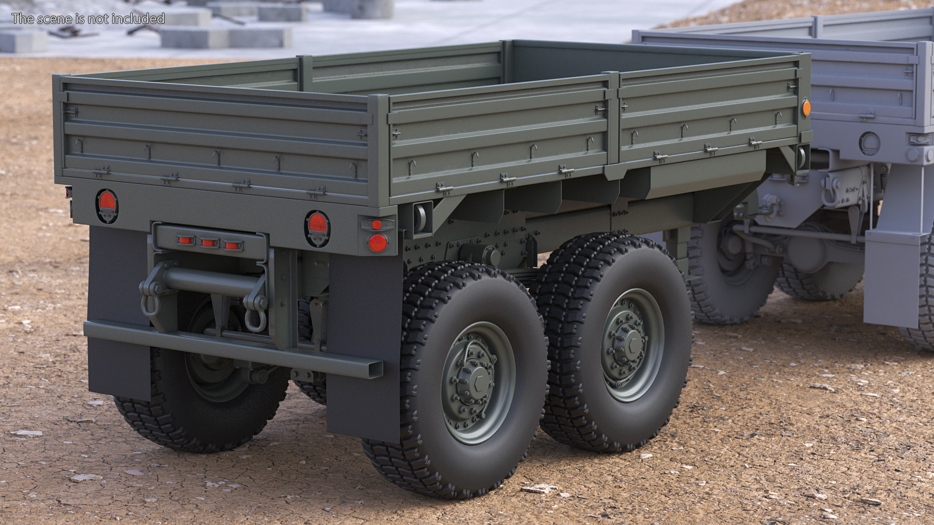 Military Drop Side Cargo Trailer 3D