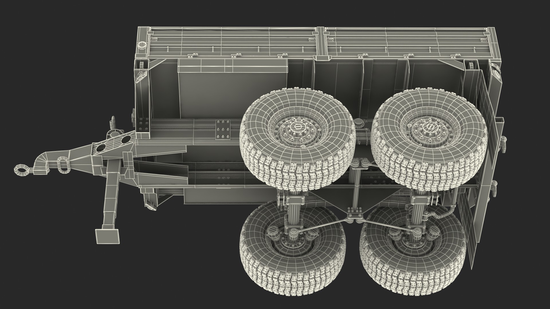 Military Drop Side Cargo Trailer 3D