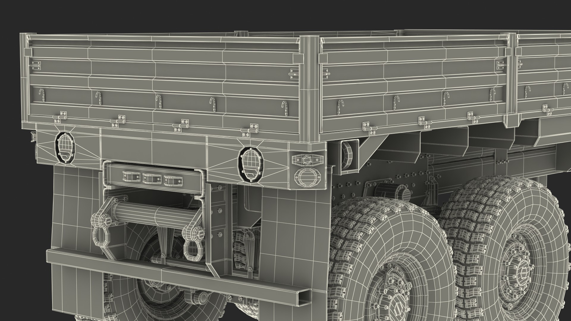 Military Drop Side Cargo Trailer 3D