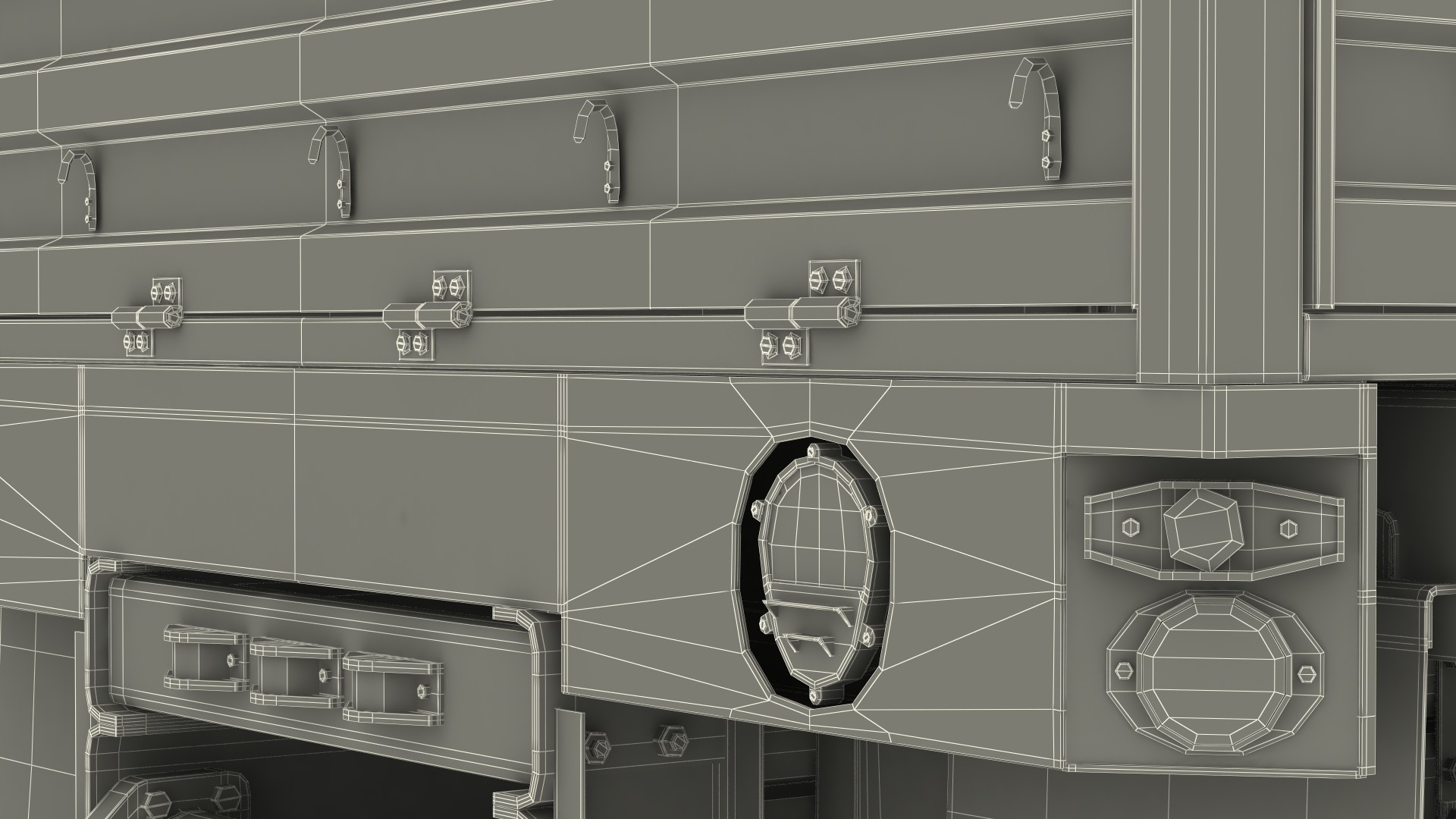 Military Drop Side Cargo Trailer 3D