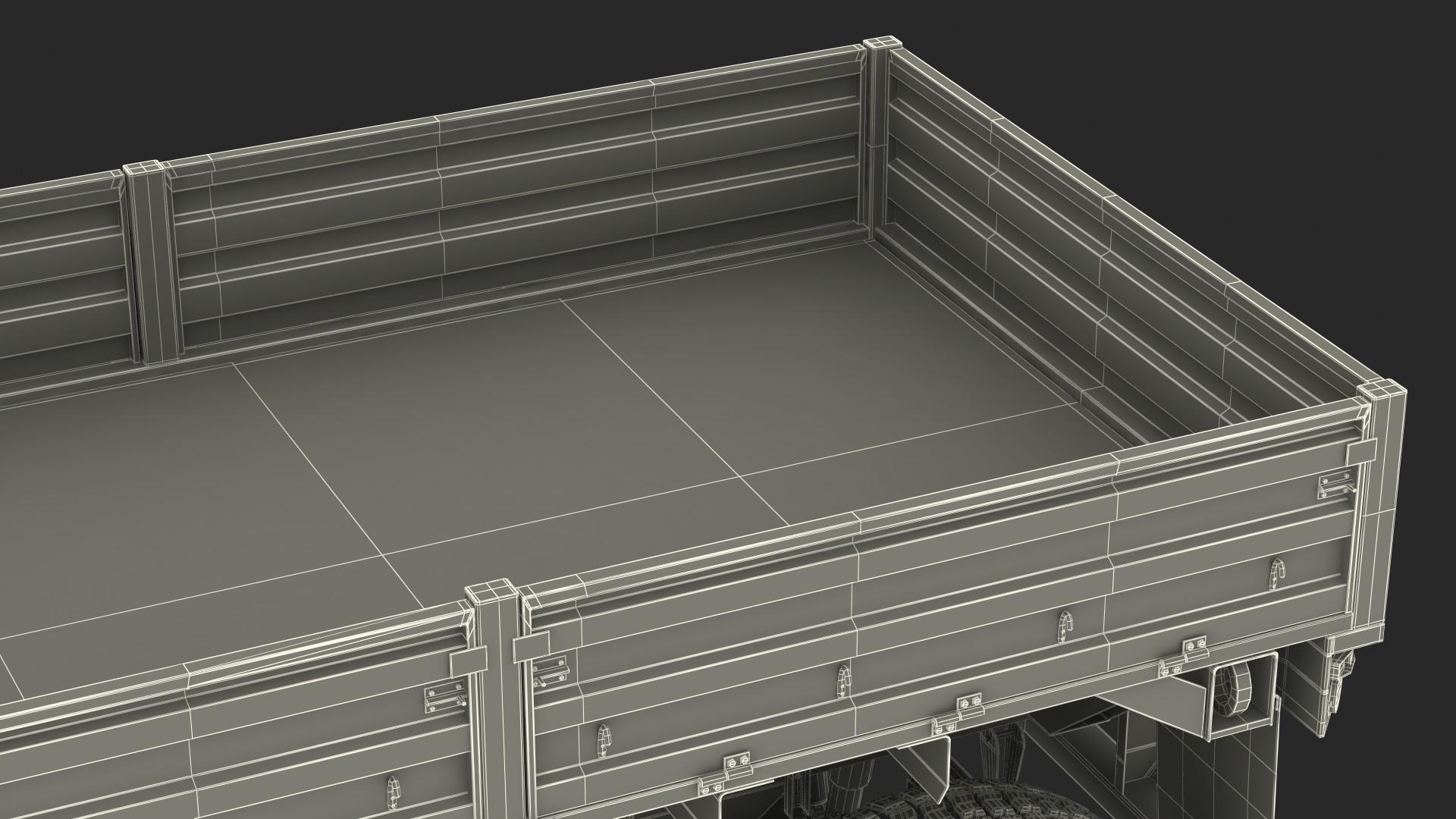 Military Drop Side Cargo Trailer 3D