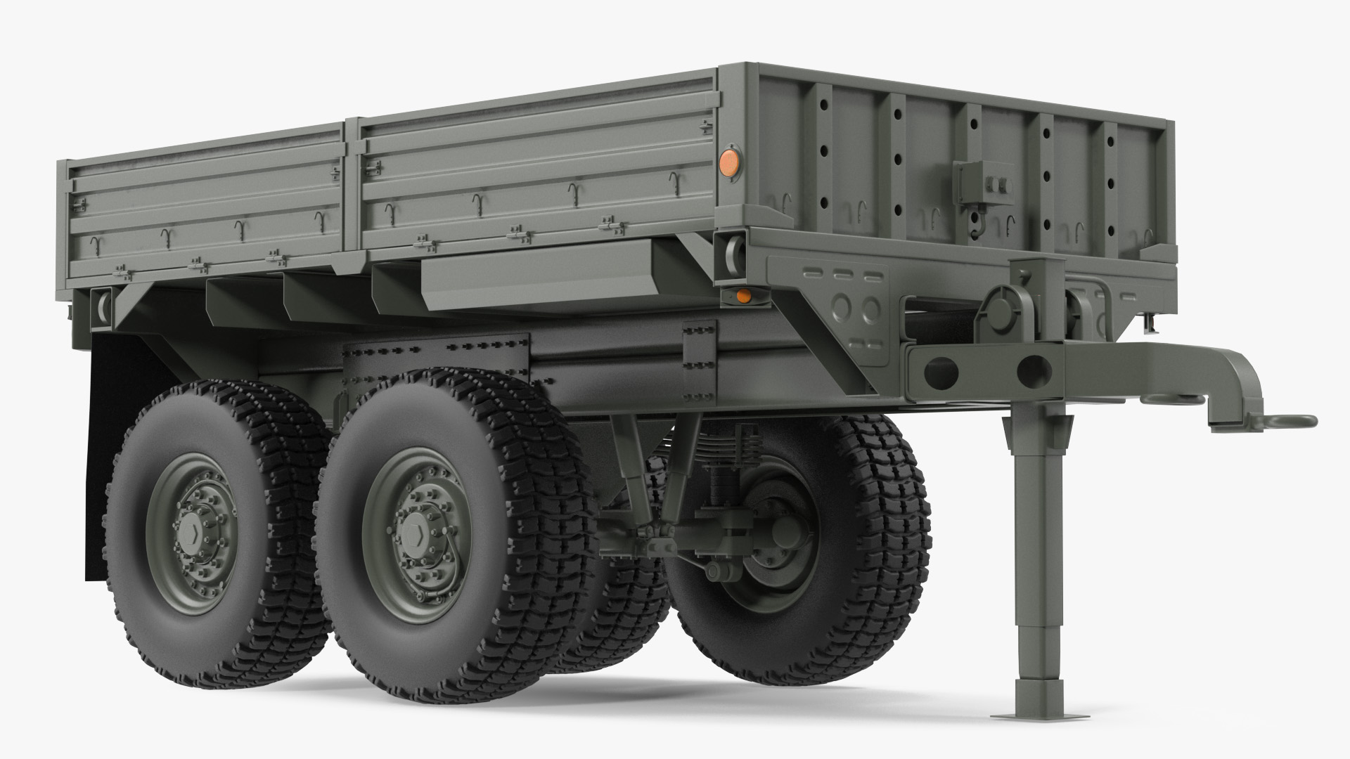 Military Drop Side Cargo Trailer 3D