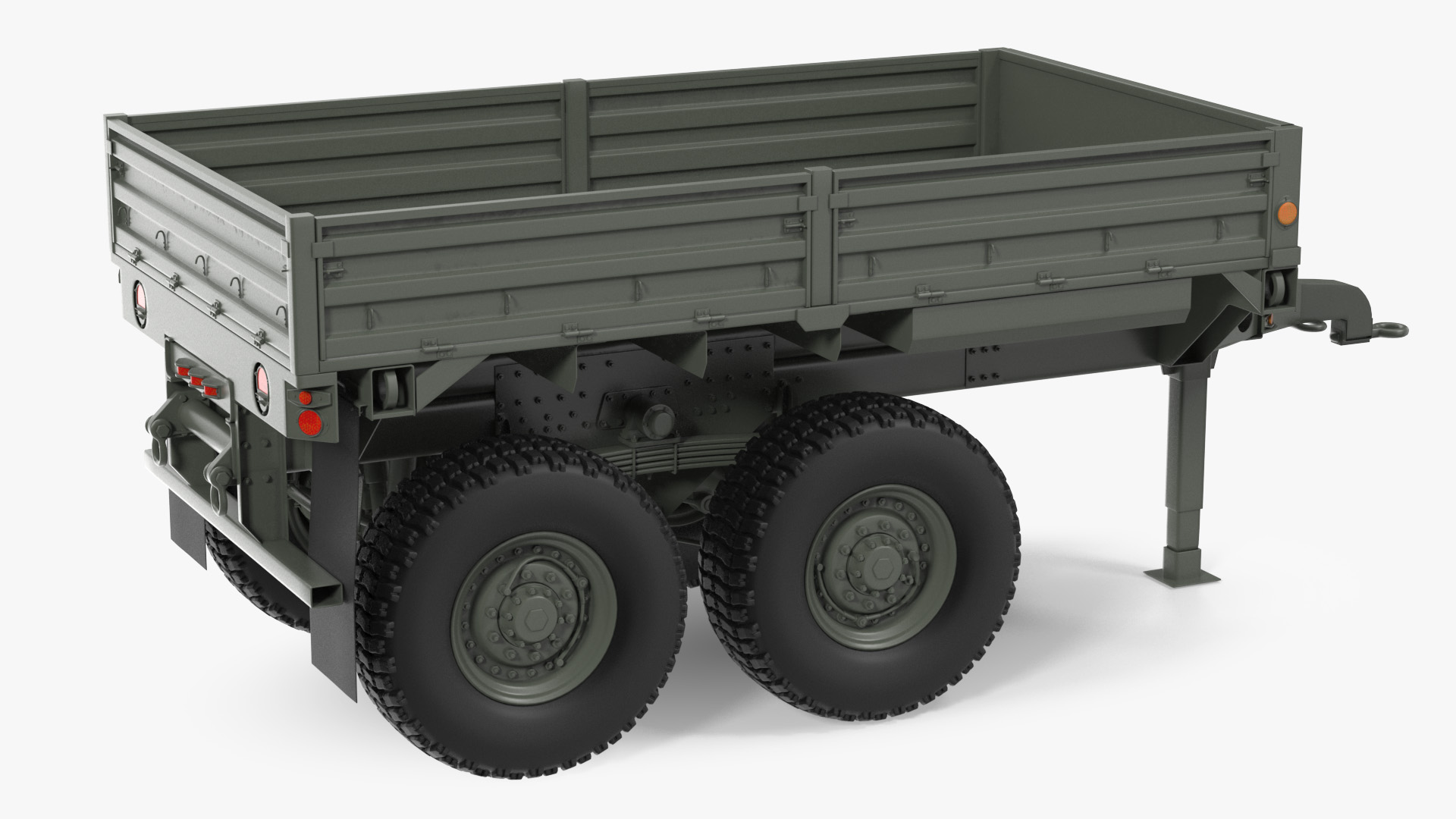 Military Drop Side Cargo Trailer 3D