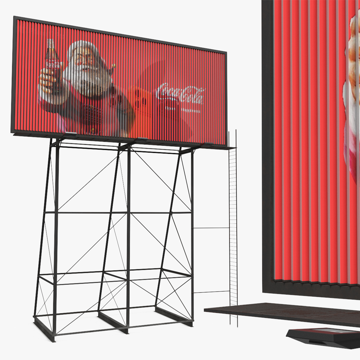 Rotating Panel Billboard with Ladder Brand Old - Rigged