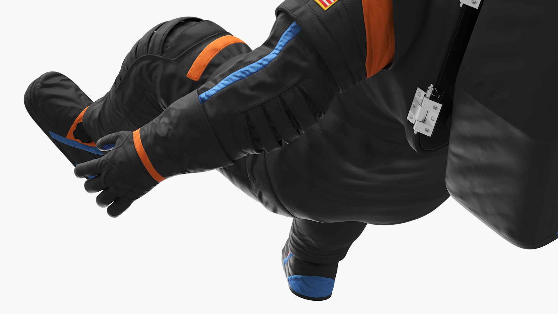 3D NASA Spacesuit Axiom on Astronaut Falling Pose