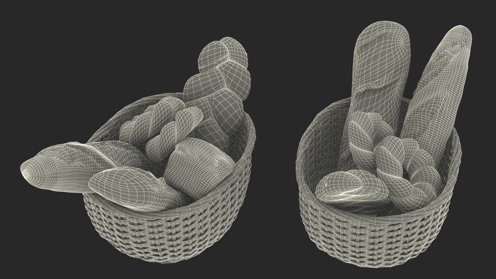 3D Market Stall Cart with Goods model
