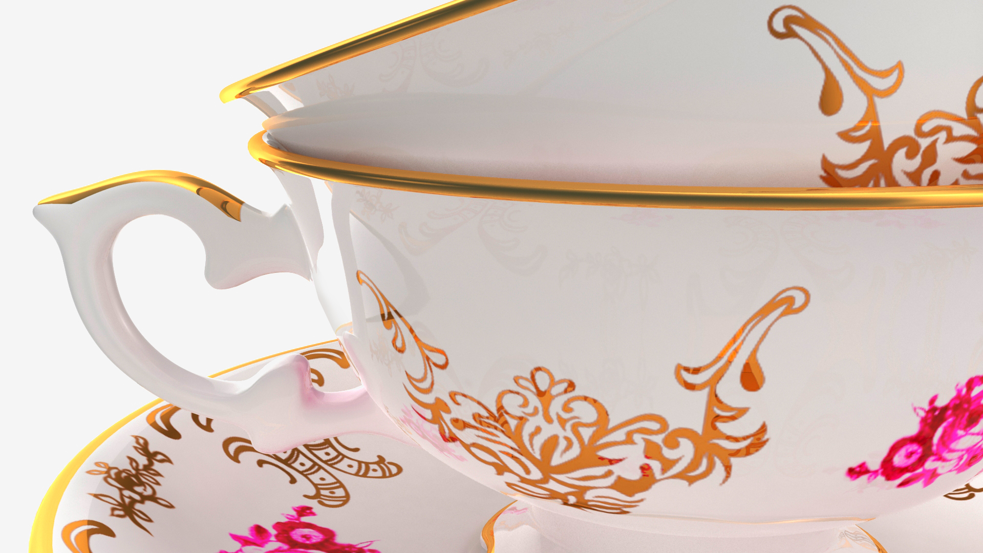 3D model Antique Teacups