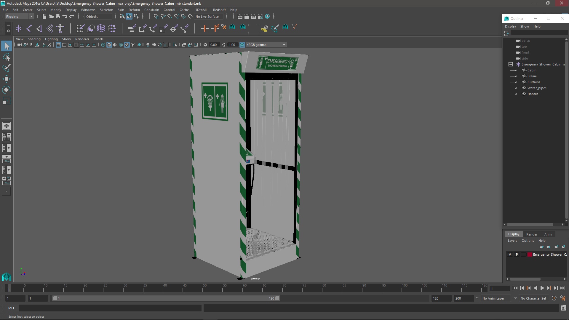 Emergency Shower Cabin 3D