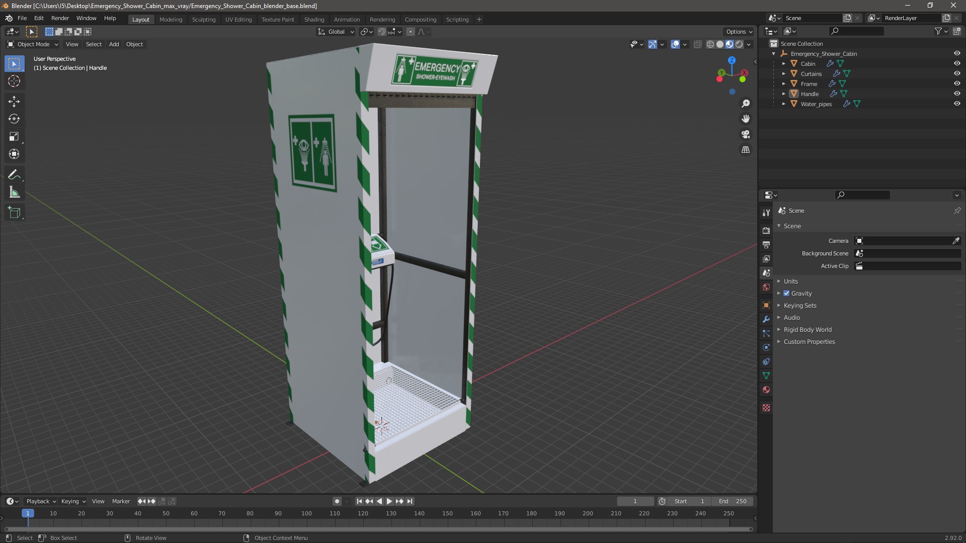 Emergency Shower Cabin 3D