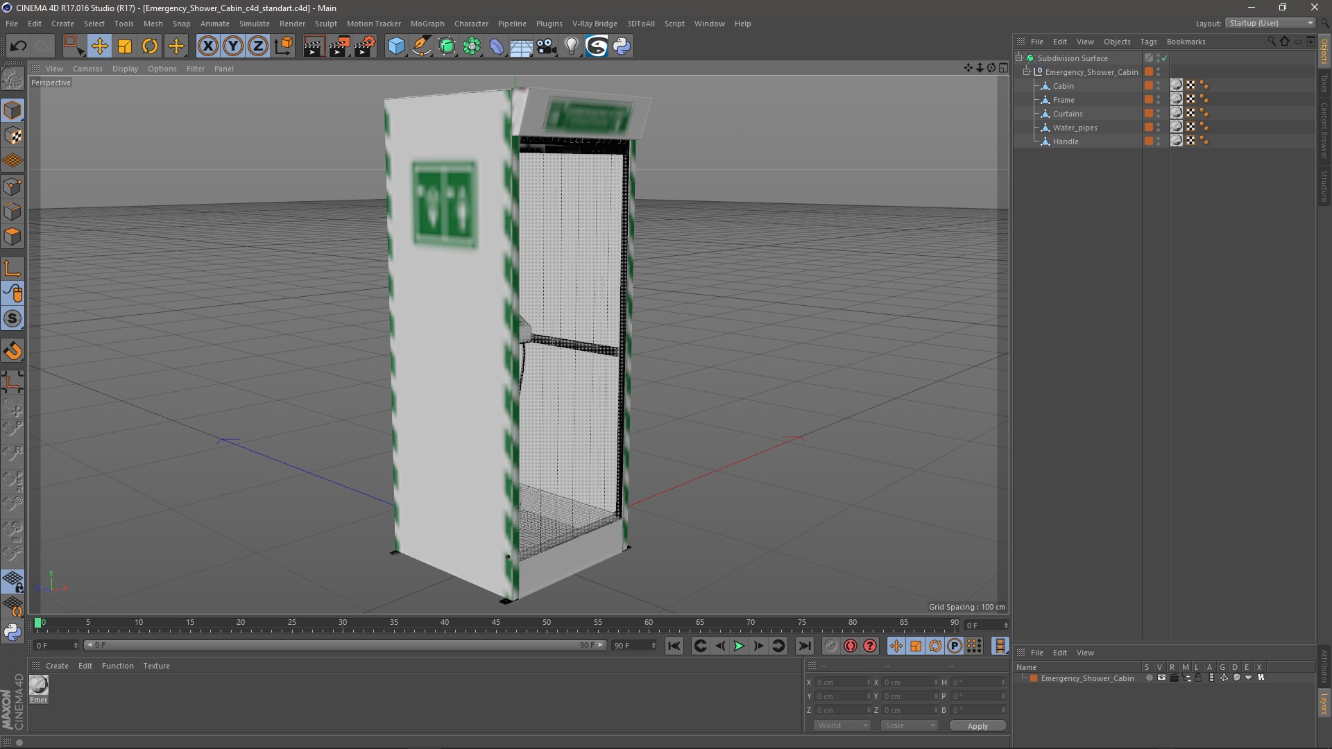 Emergency Shower Cabin 3D