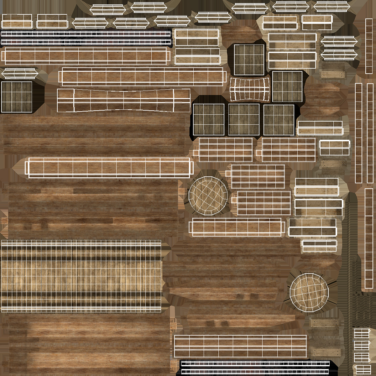 Historical Market Stand with Barrels and Crates 3D