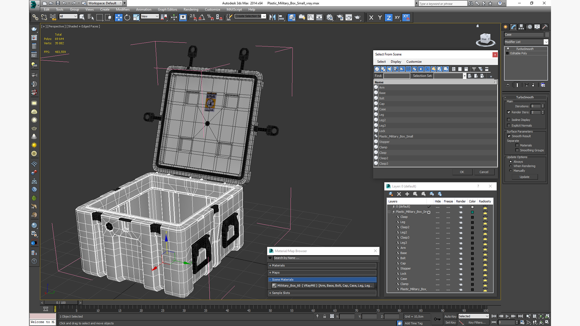 3D Plastic Military Box Small