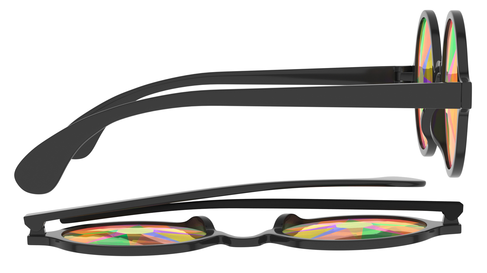 3D Kaleidoscope Rainbow Glasses model