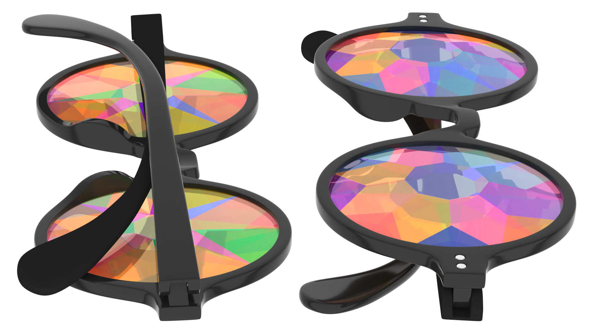 3D Kaleidoscope Rainbow Glasses model