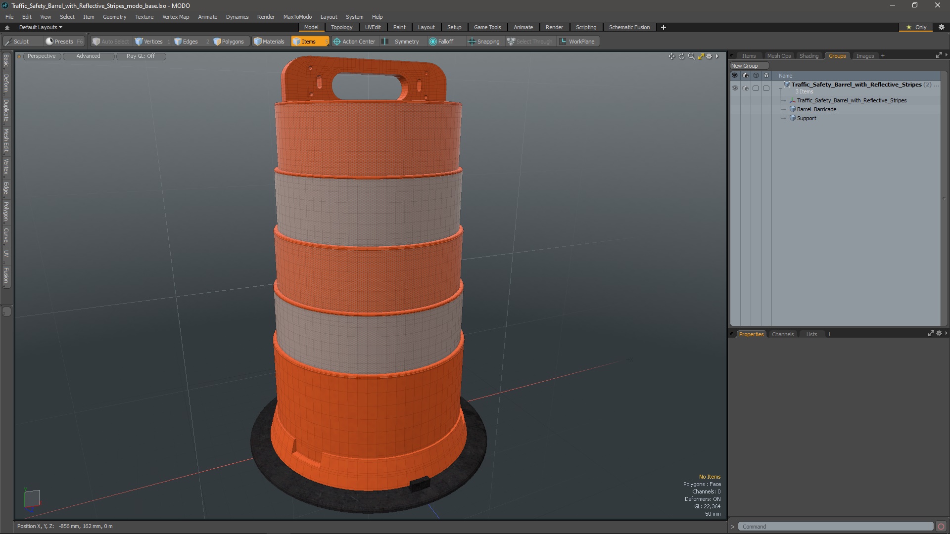 3D model Traffic Safety Barrel with Reflective Stripes