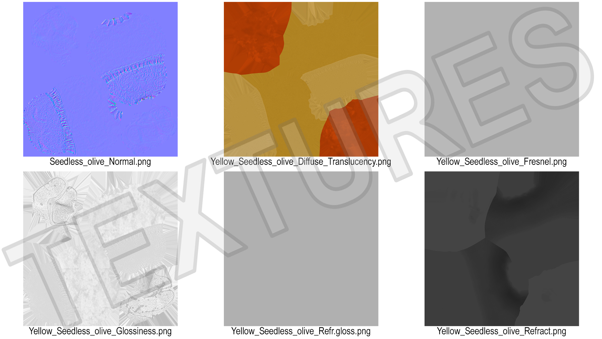 3D Spanish Yellow Olives Pitted model