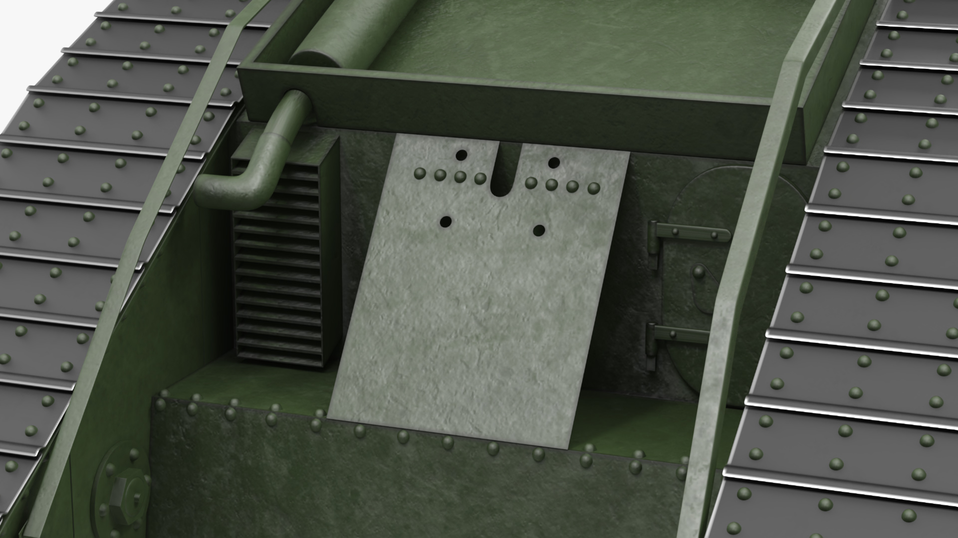 3D Tank MK 4 Female Green Rigged for Maya model