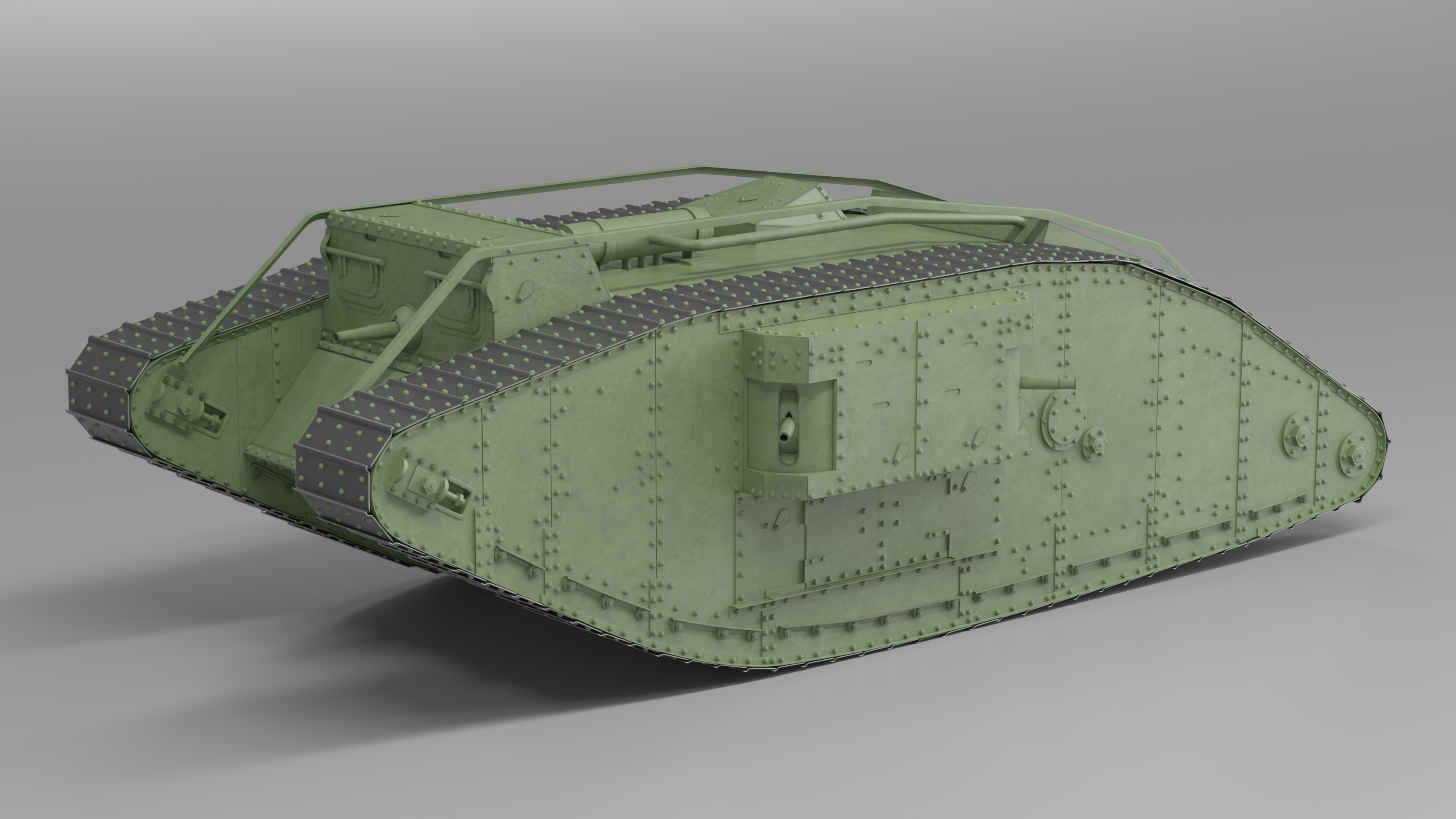 3D Tank MK 4 Female Green Rigged for Maya model