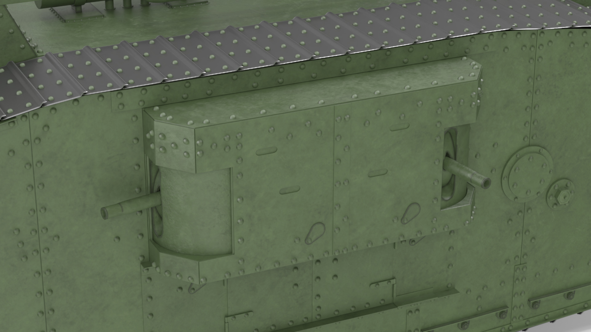 3D Tank MK 4 Female Green Rigged for Maya model