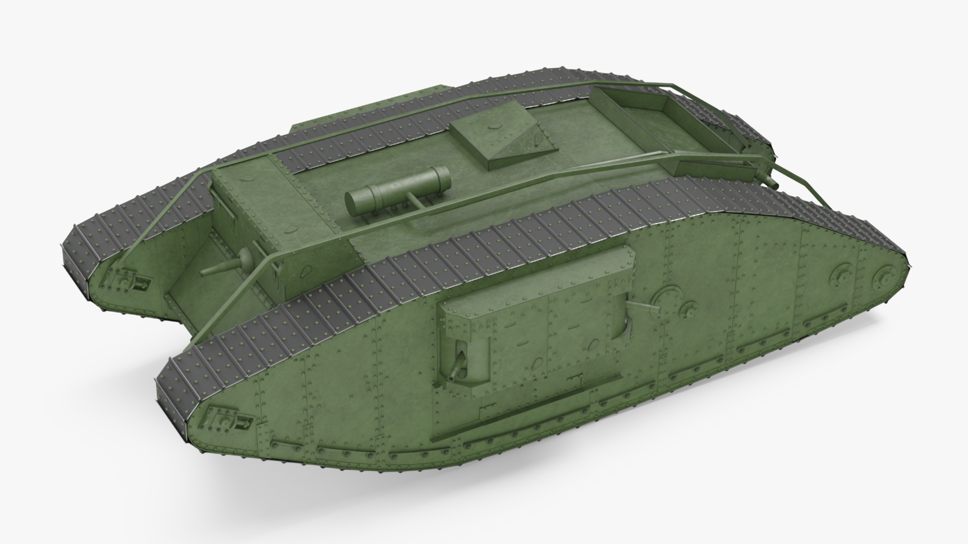 3D Tank MK 4 Female Green Rigged for Maya model