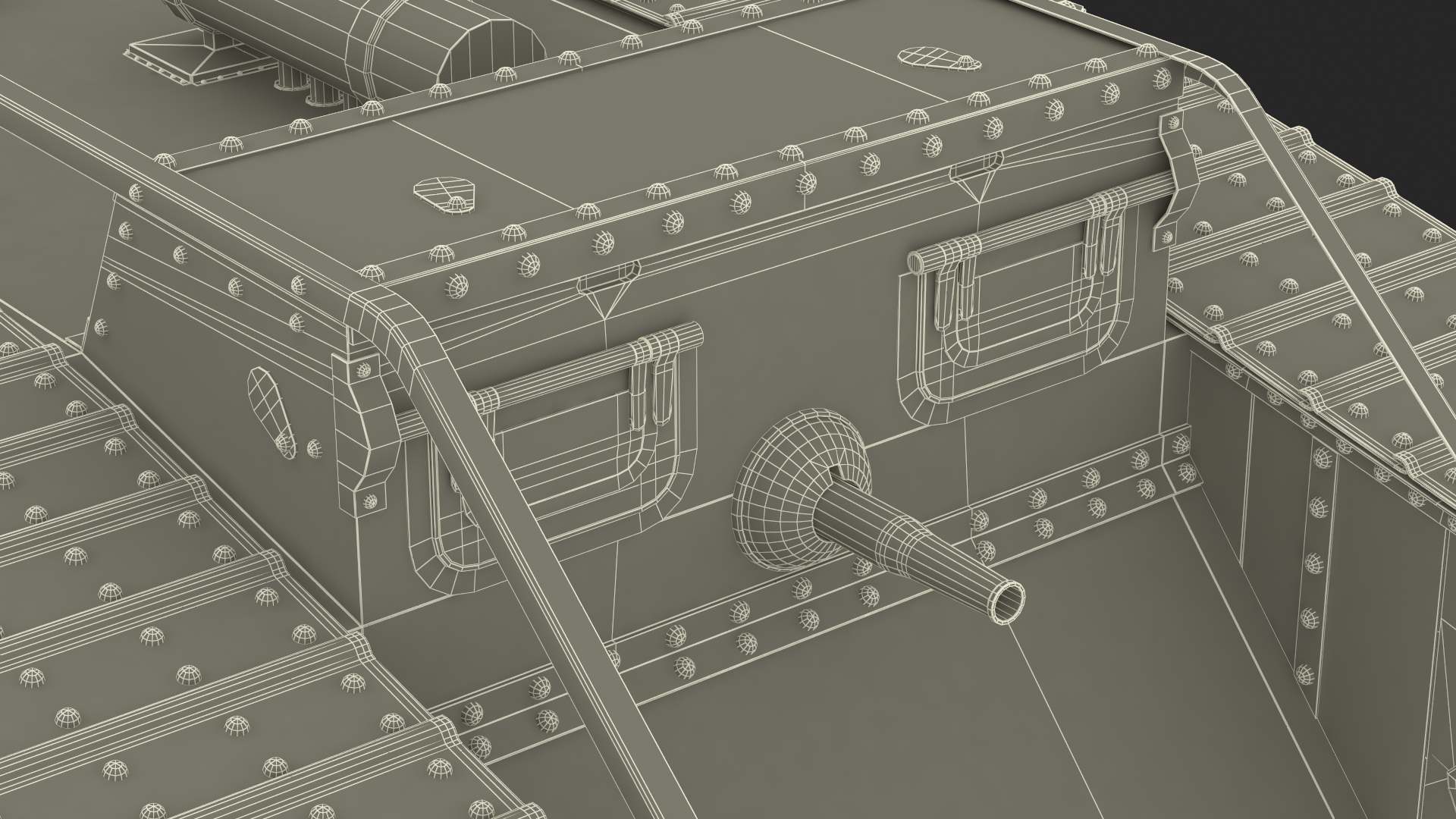 3D Tank MK 4 Female Green Rigged for Maya model