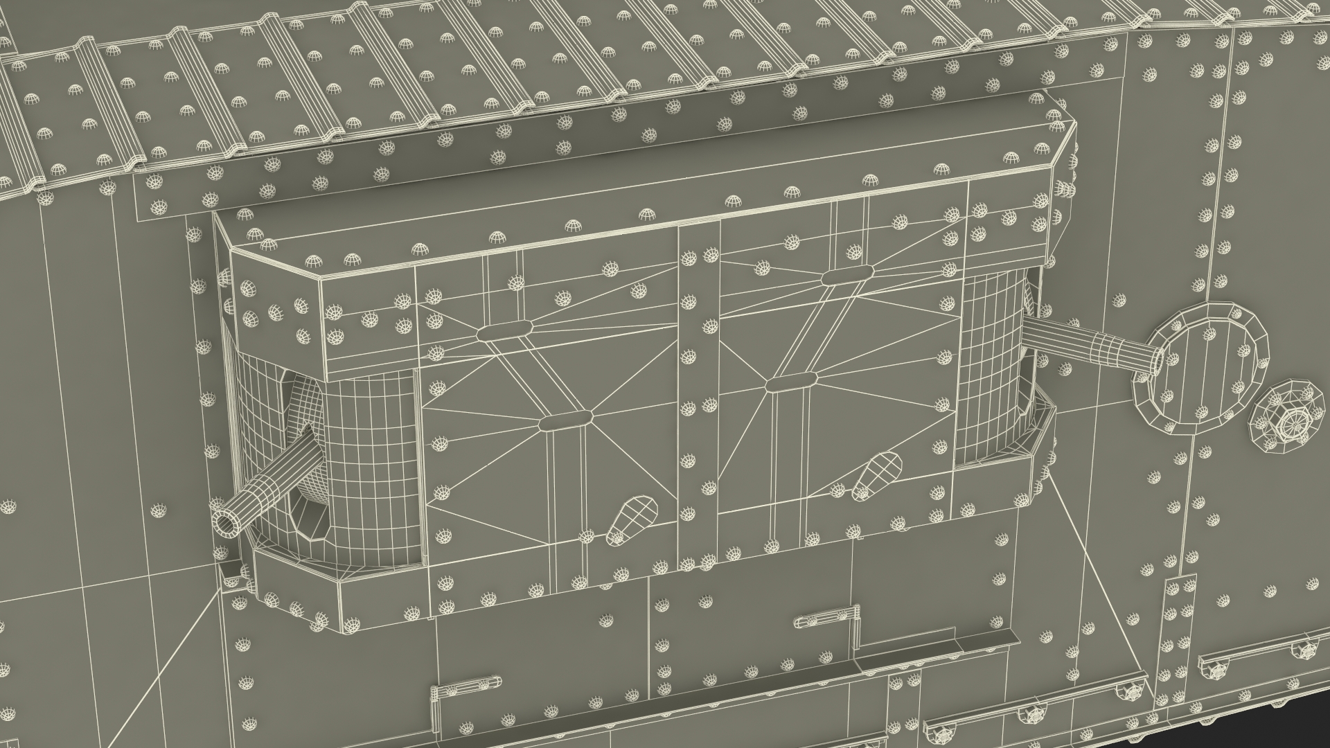 3D Tank MK 4 Female Green Rigged for Maya model