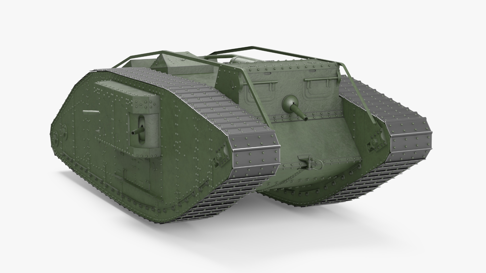 3D Tank MK 4 Female Green Rigged for Maya model