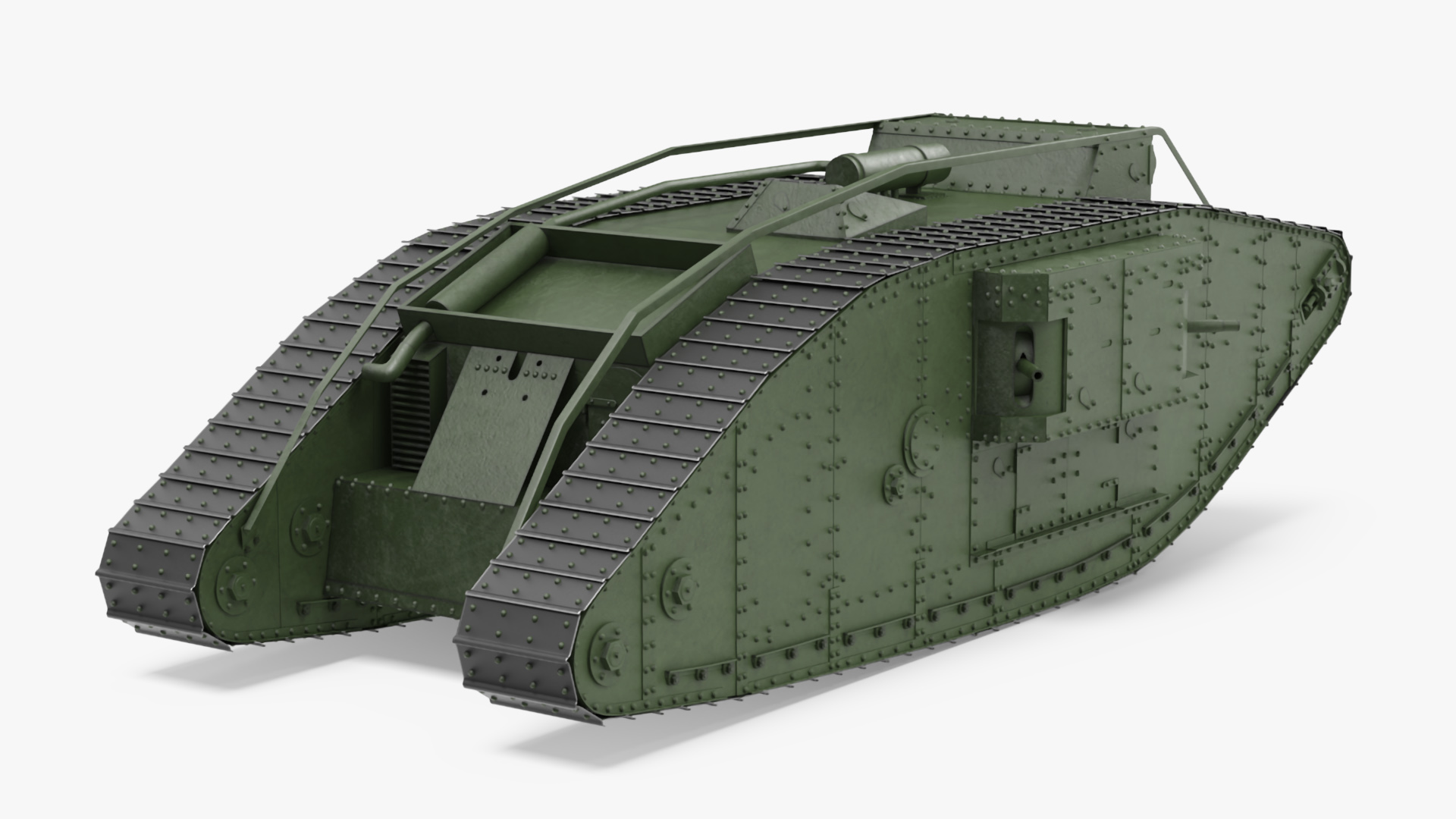 3D Tank MK 4 Female Green Rigged for Maya model