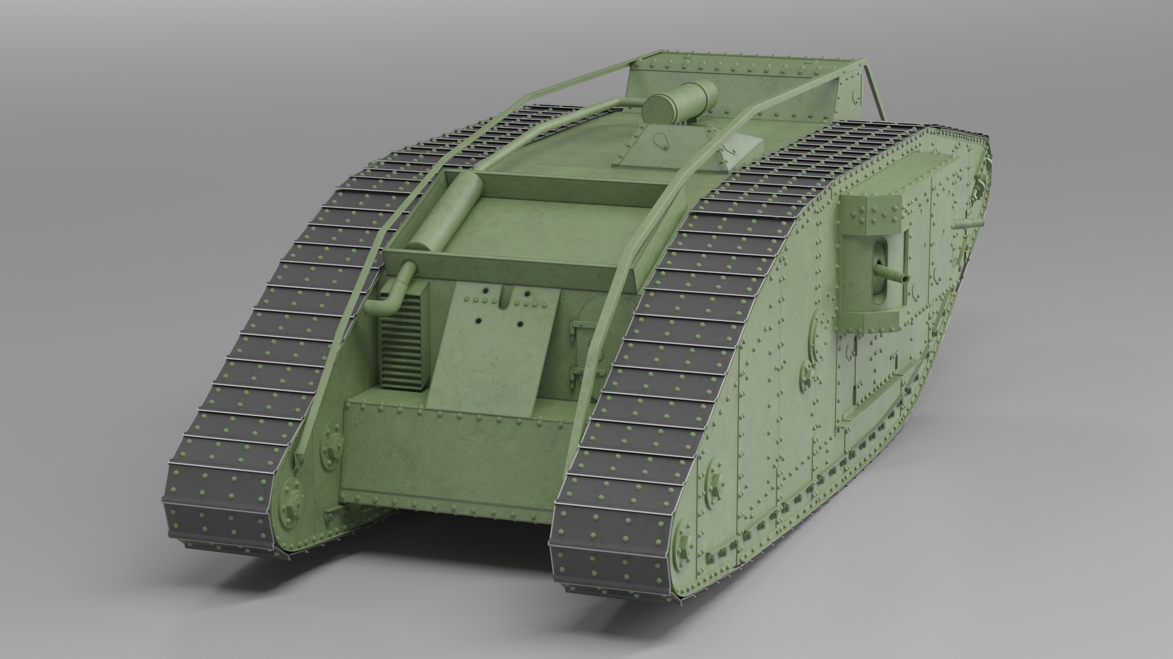 3D Tank MK 4 Female Green Rigged for Maya model
