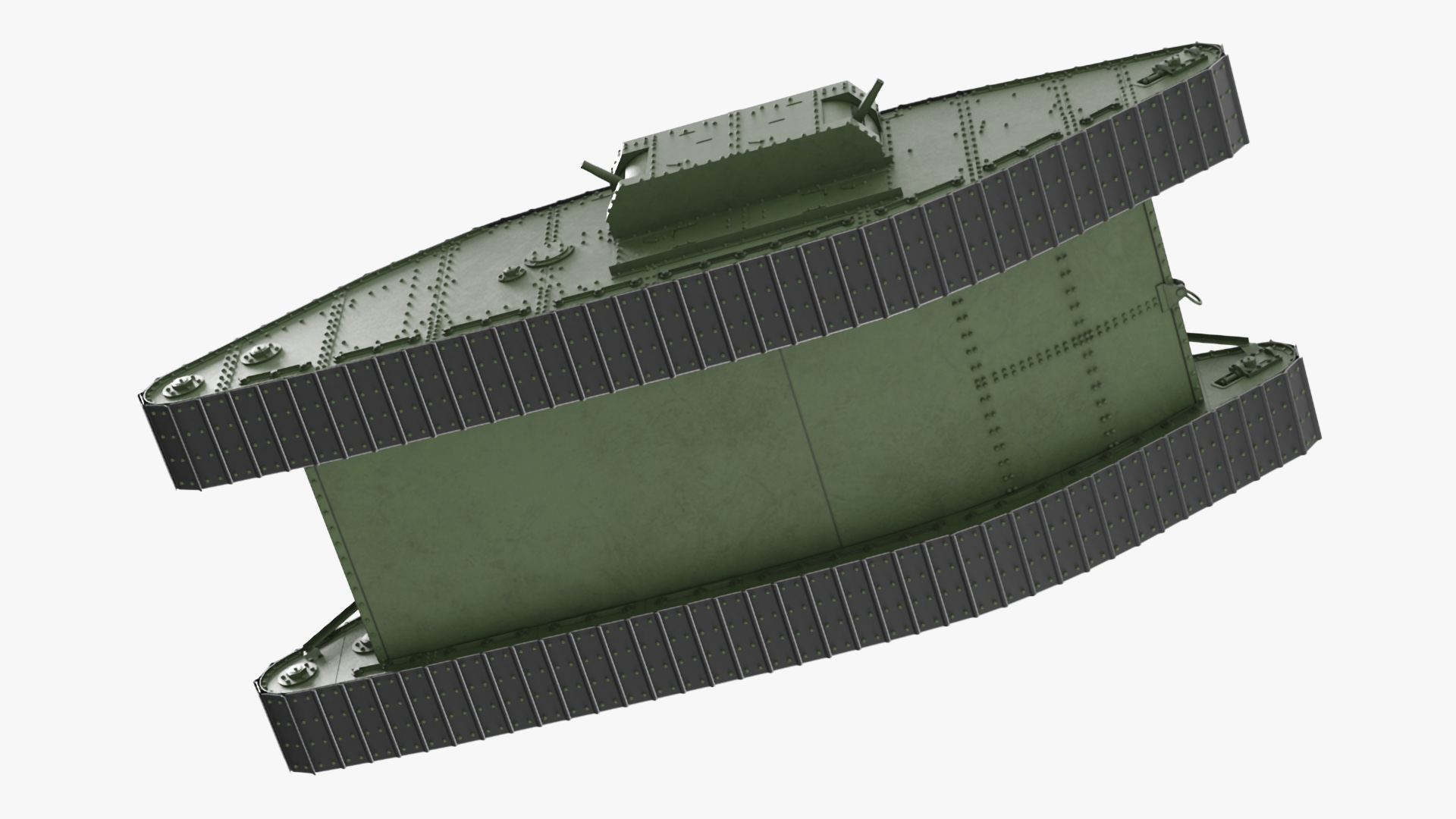 3D Tank MK 4 Female Green Rigged for Maya model