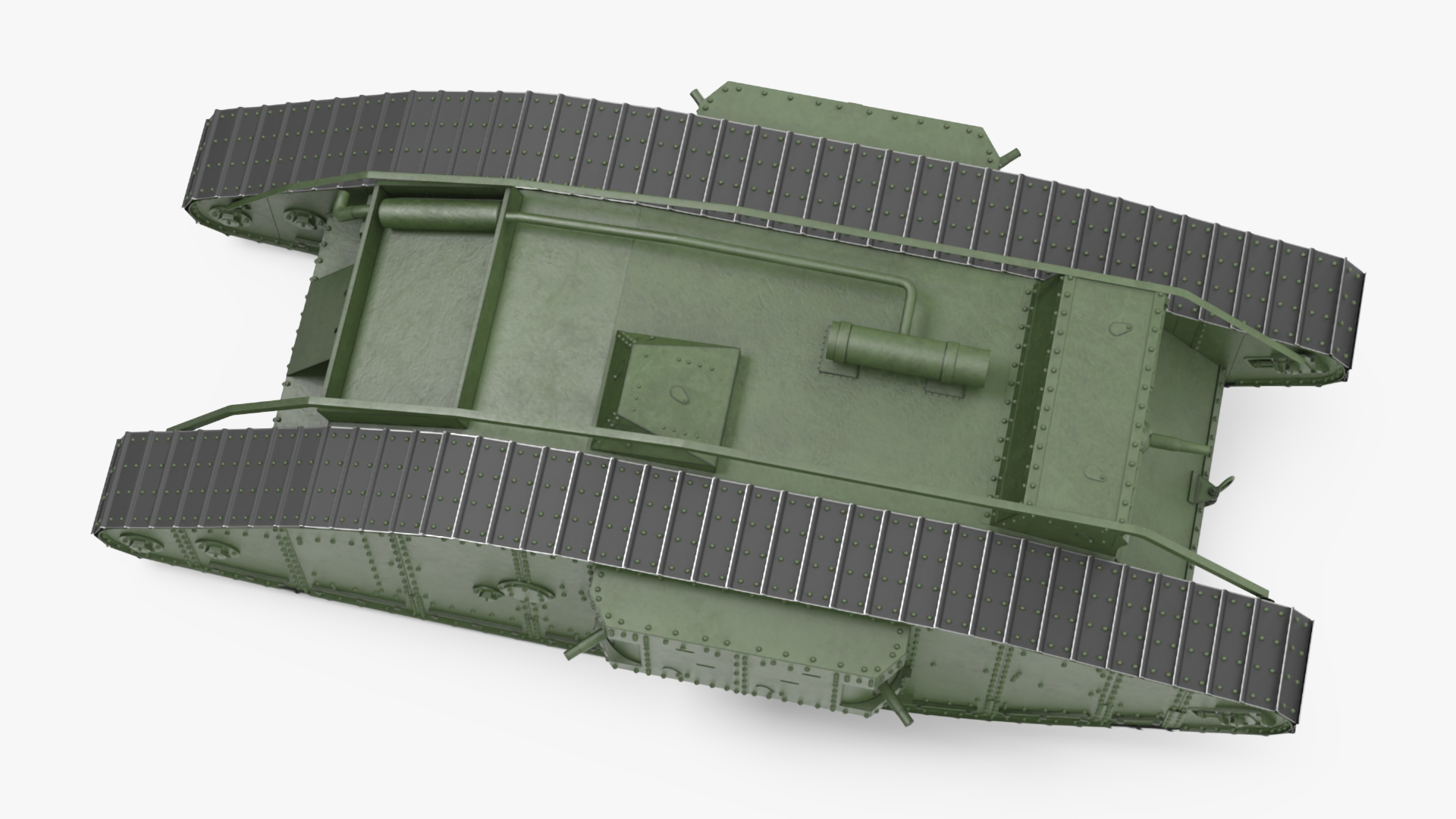 3D Tank MK 4 Female Green Rigged for Maya model