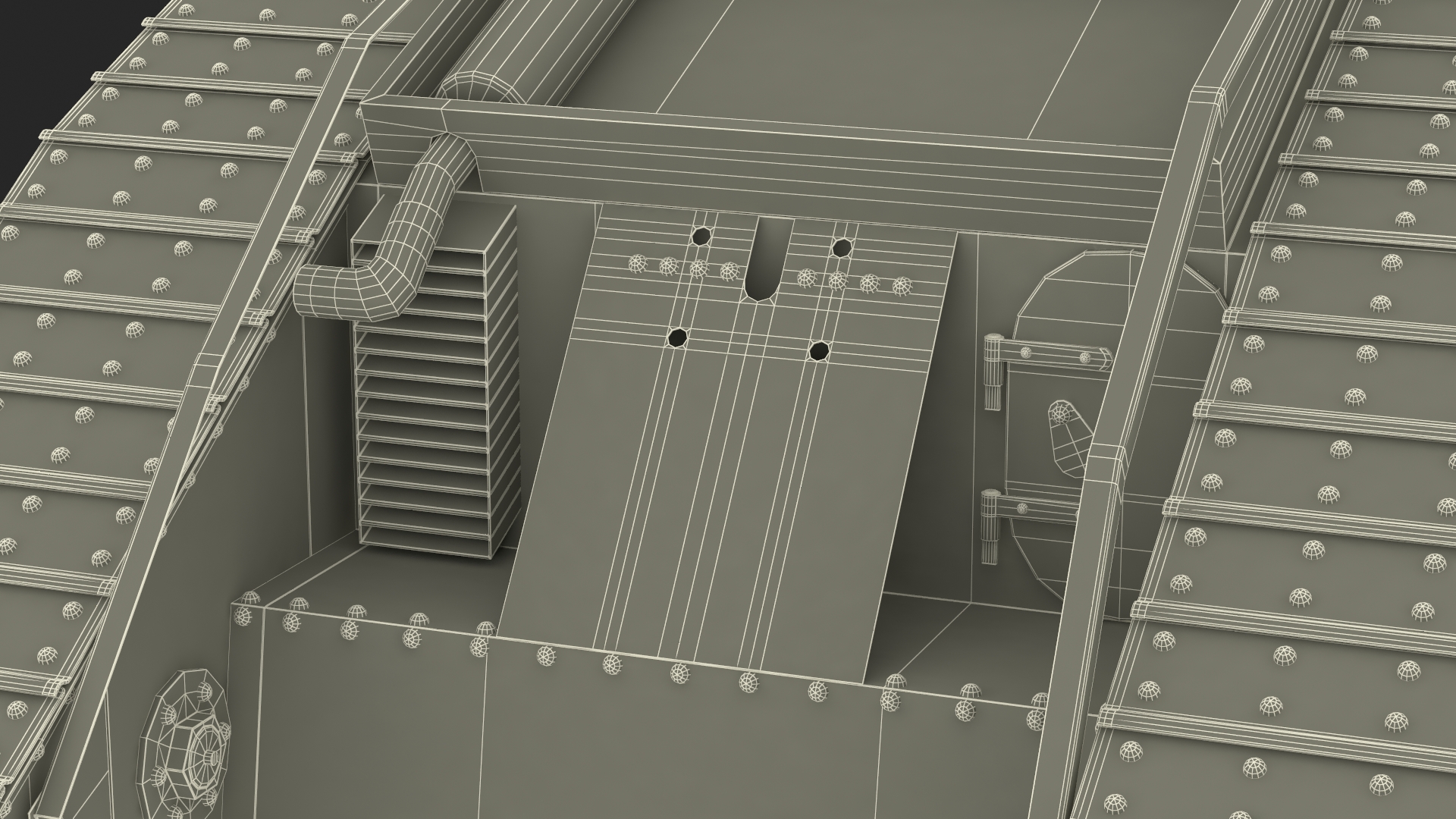 3D Tank MK 4 Female Green Rigged for Maya model