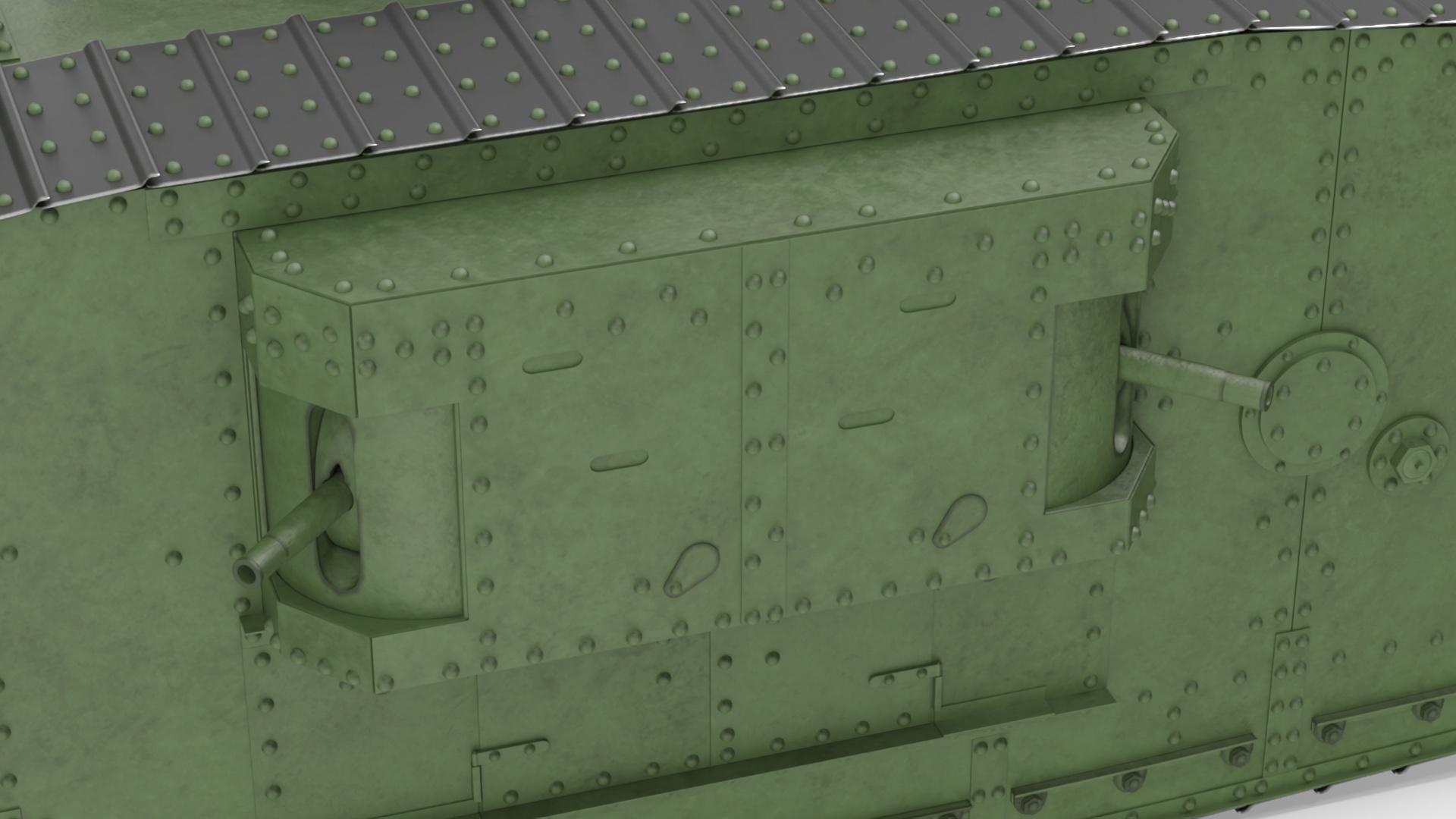 3D Tank MK 4 Female Green Rigged for Maya model