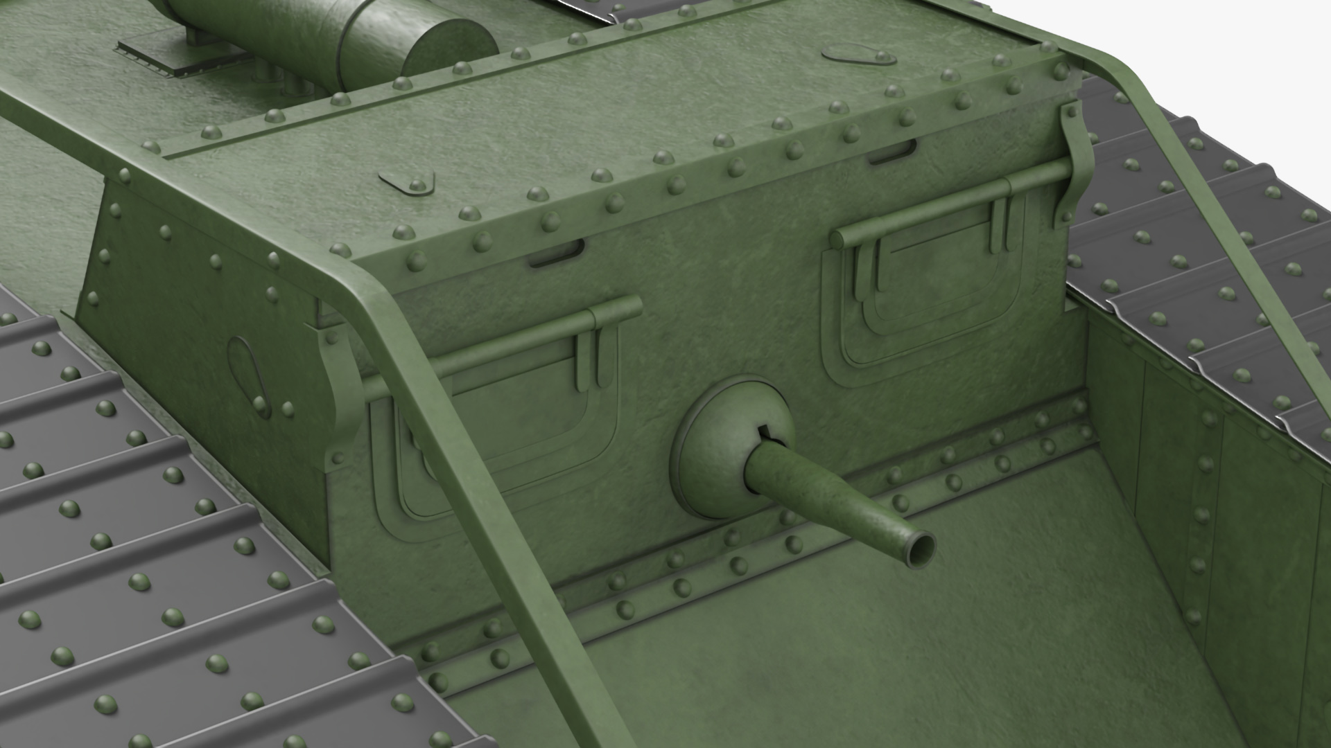 3D Tank MK 4 Female Green Rigged for Maya model