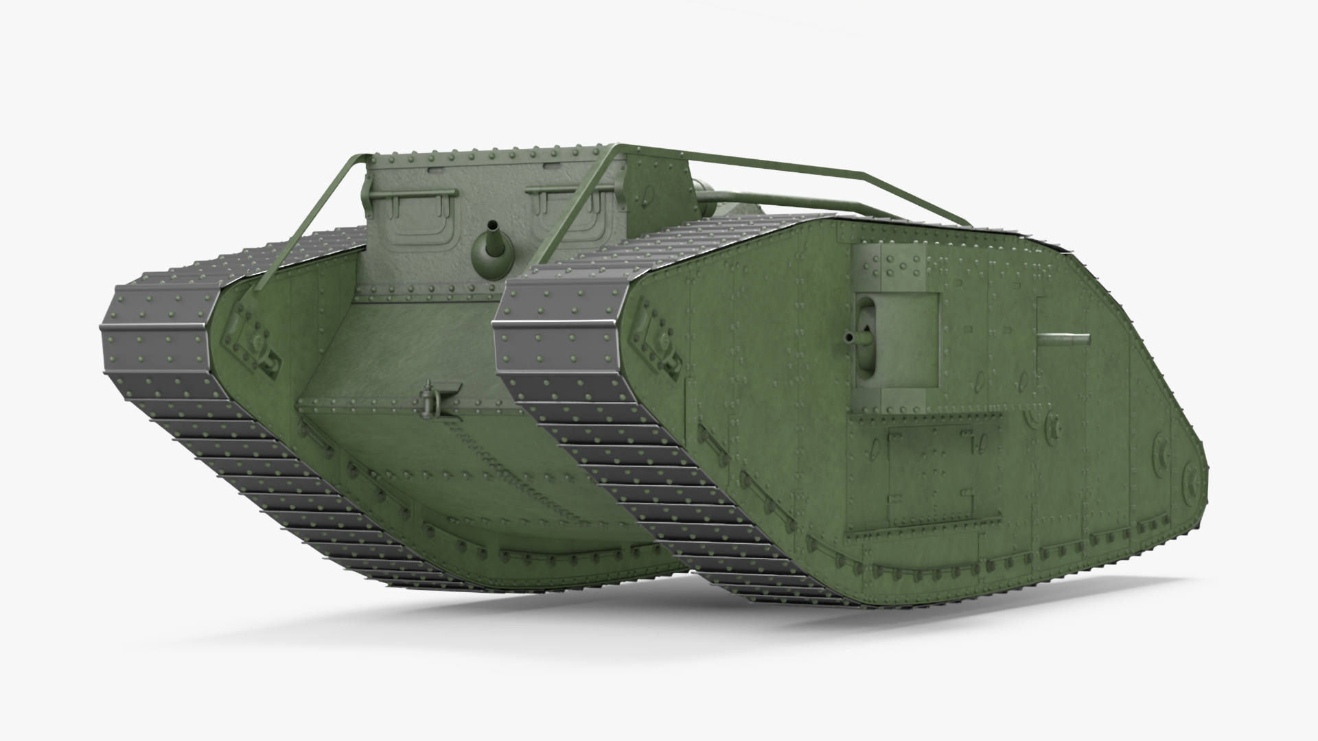 3D Tank MK 4 Female Green Rigged for Maya model