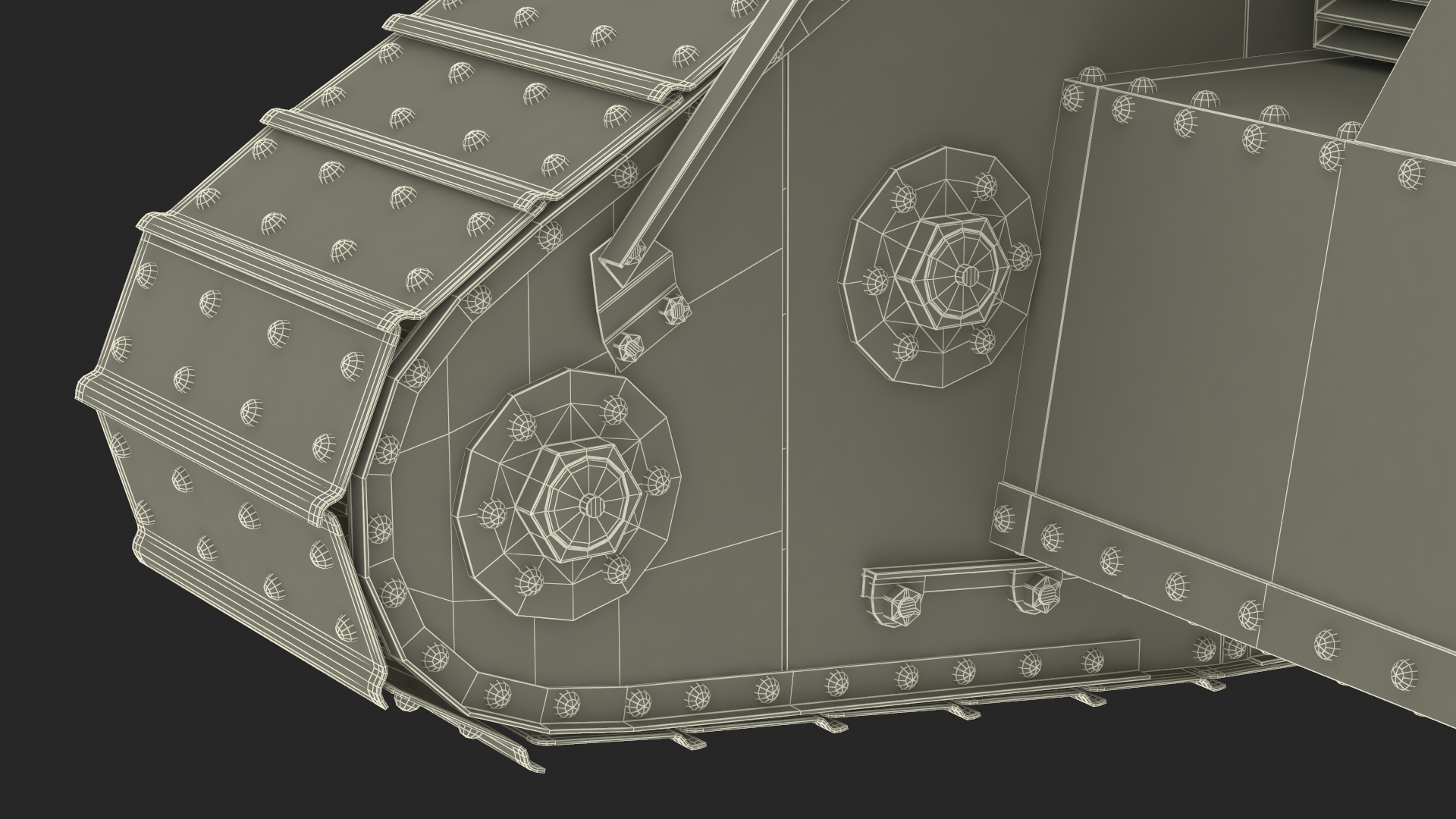 3D Tank MK 4 Female Green Rigged for Maya model