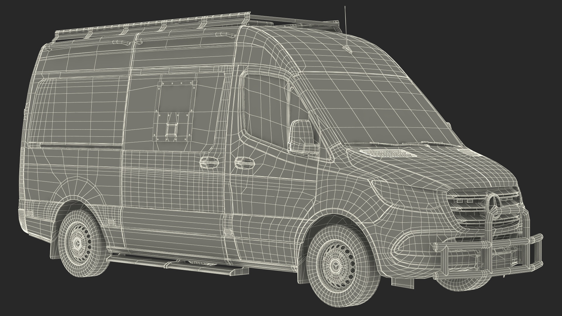 3D model SWAT Van Bulletproof Mercedes Simple Interior