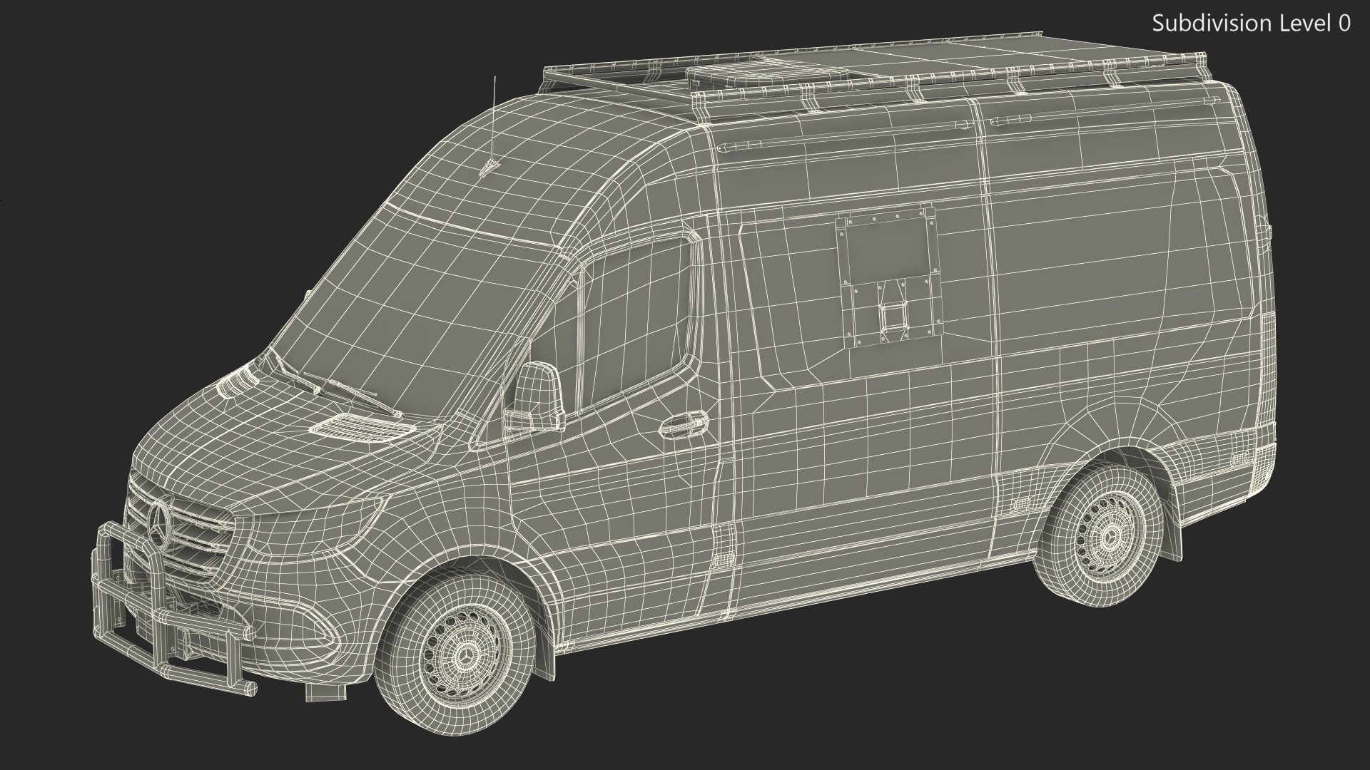 3D model SWAT Van Bulletproof Mercedes Simple Interior