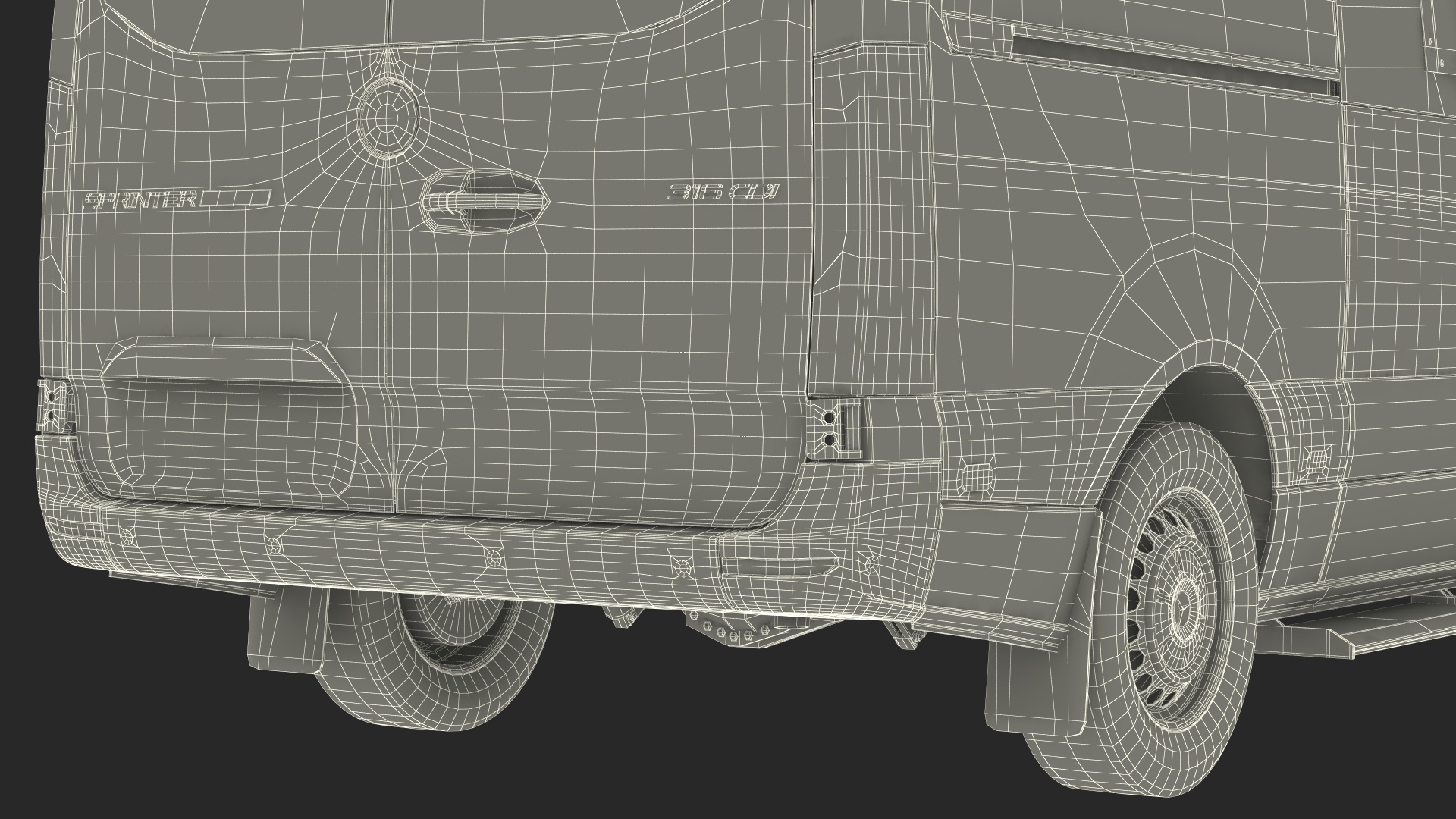 3D model SWAT Van Bulletproof Mercedes Simple Interior