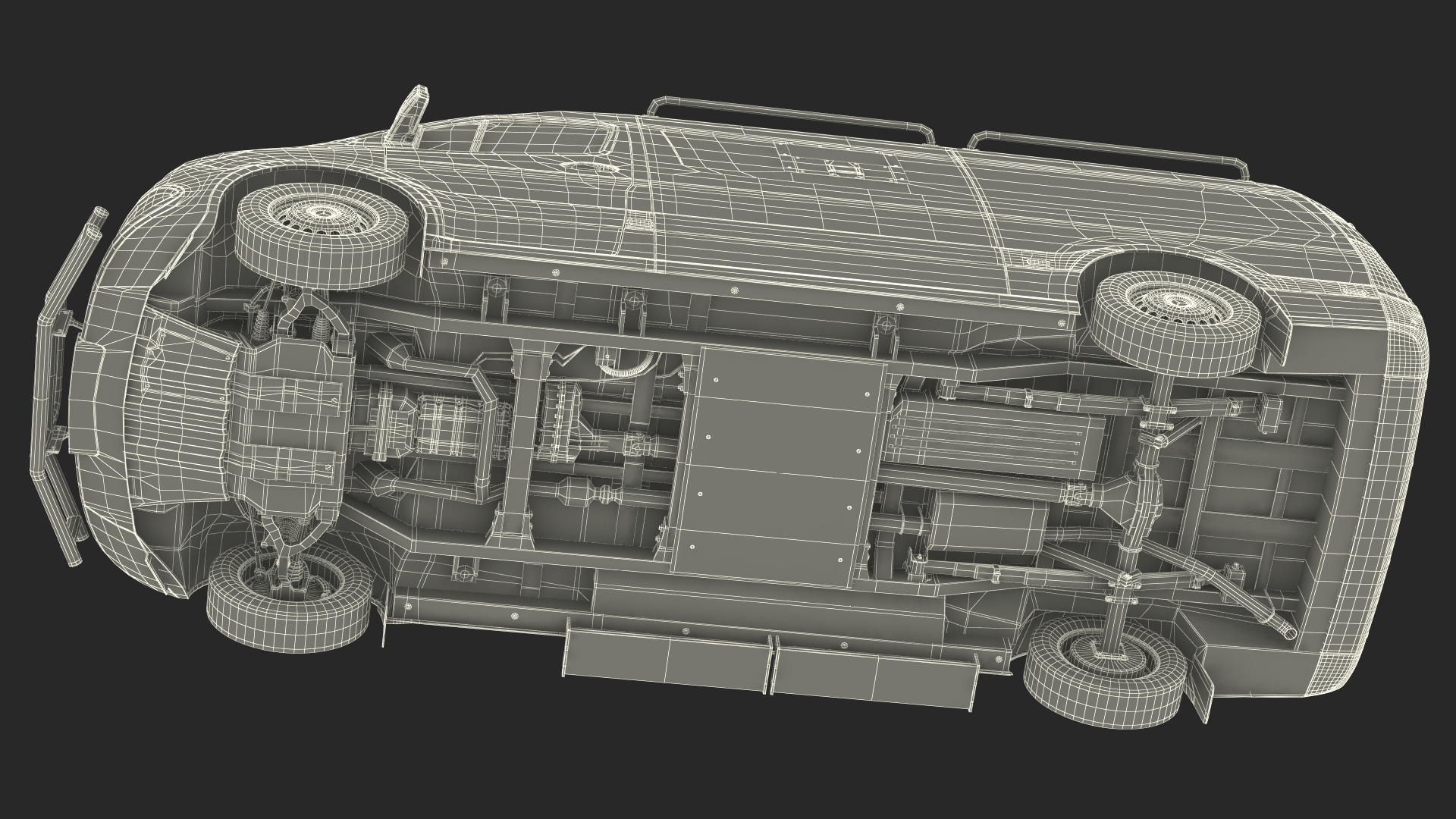 3D model SWAT Van Bulletproof Mercedes Simple Interior