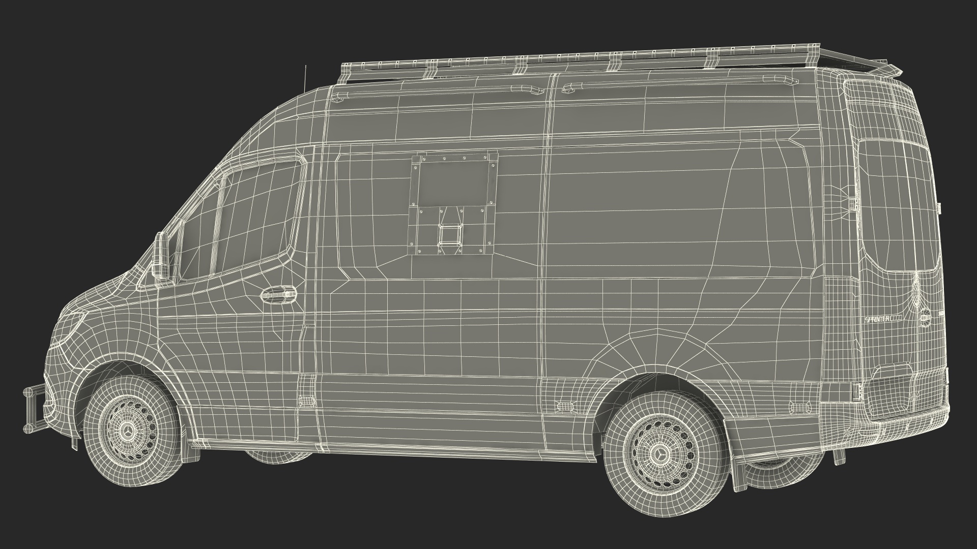3D model SWAT Van Bulletproof Mercedes Simple Interior