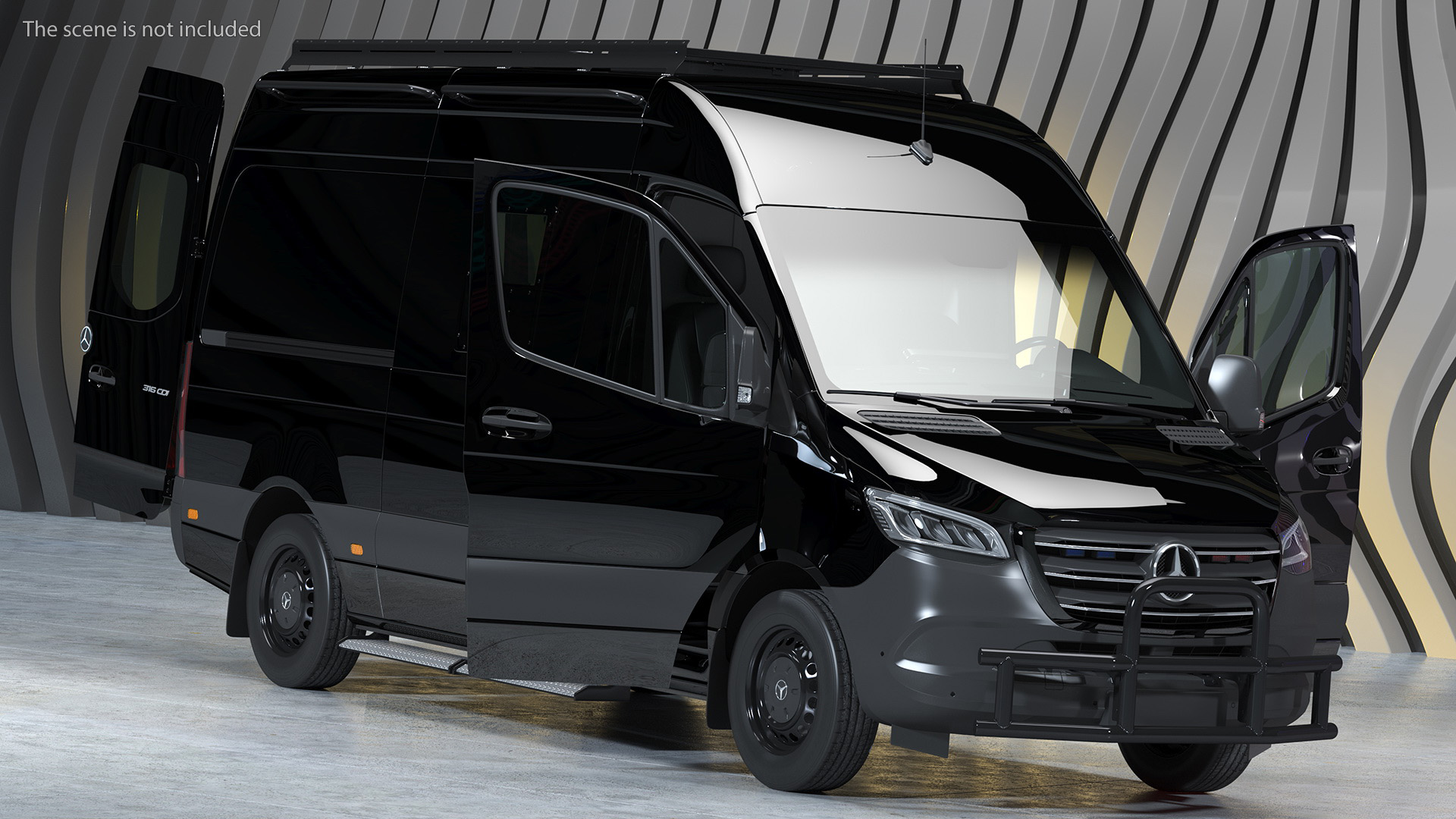 3D model SWAT Van Bulletproof Mercedes Simple Interior