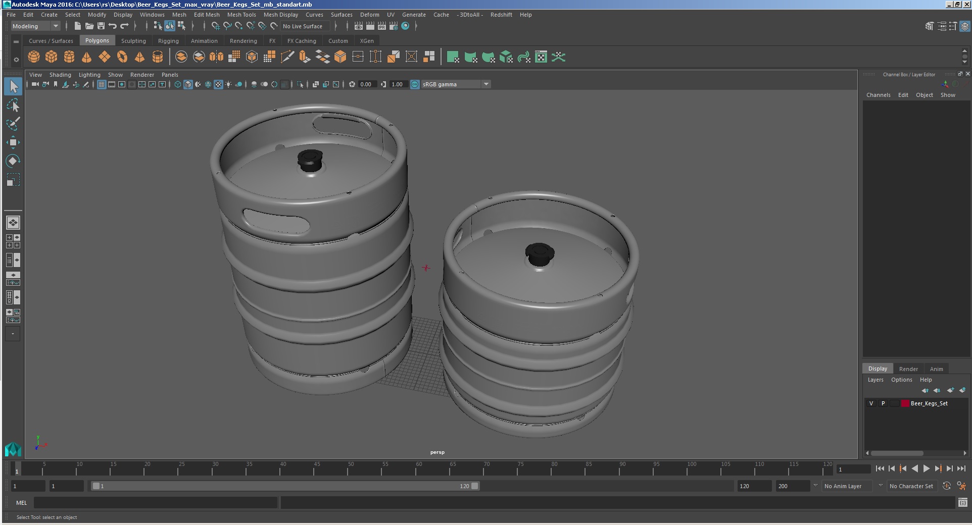 3D Beer Kegs Set model