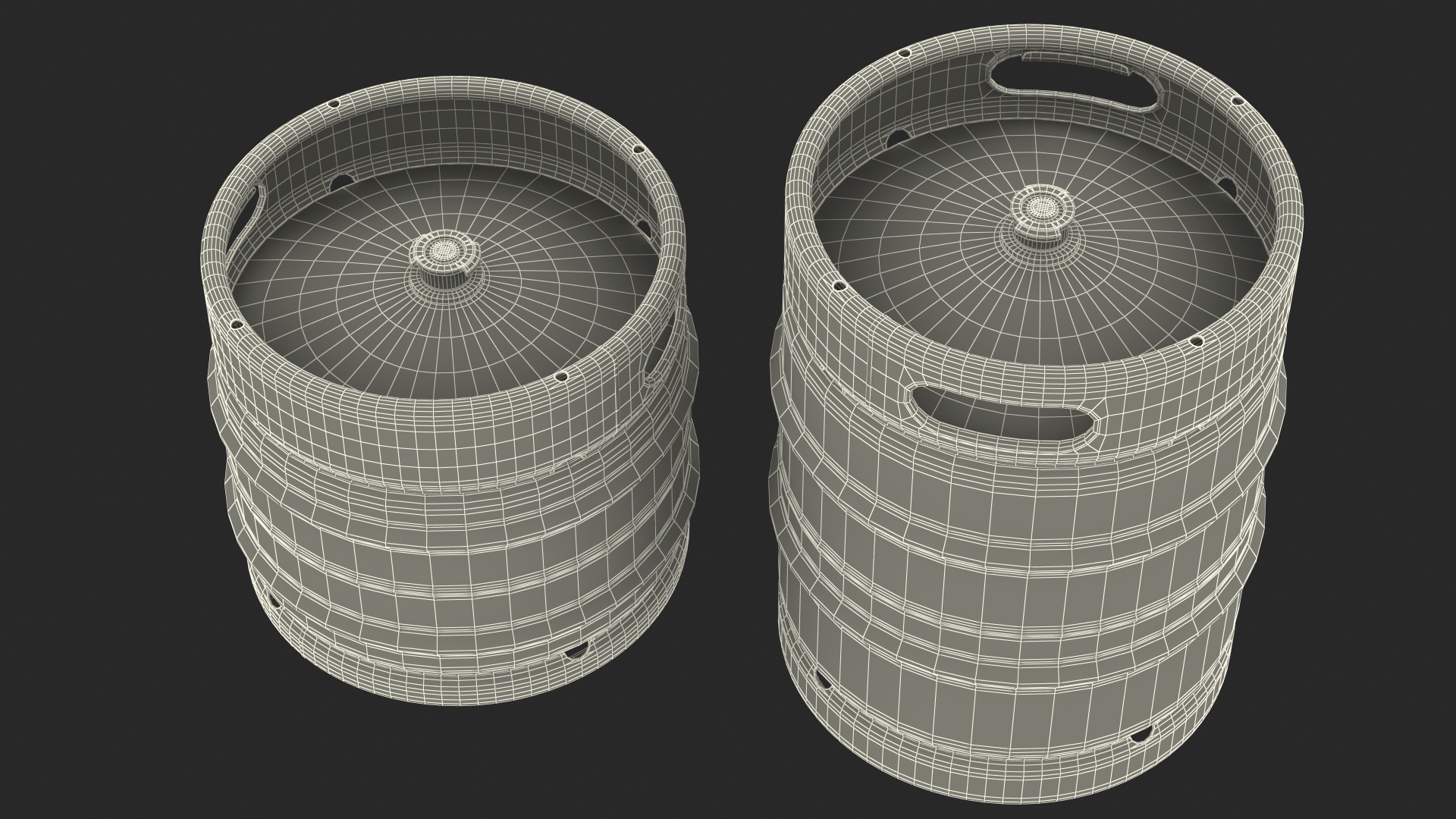 3D Beer Kegs Set model