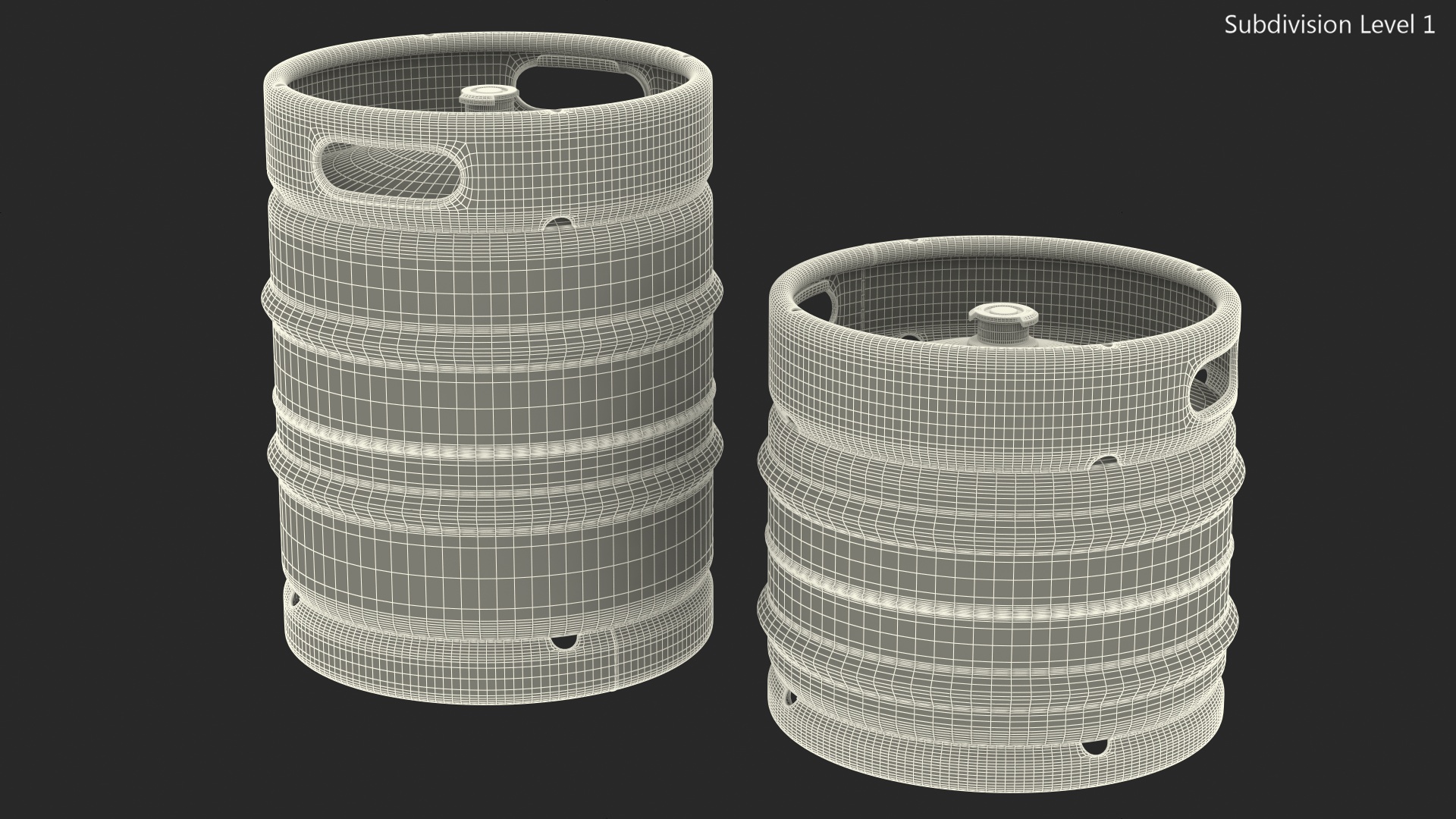 3D Beer Kegs Set model