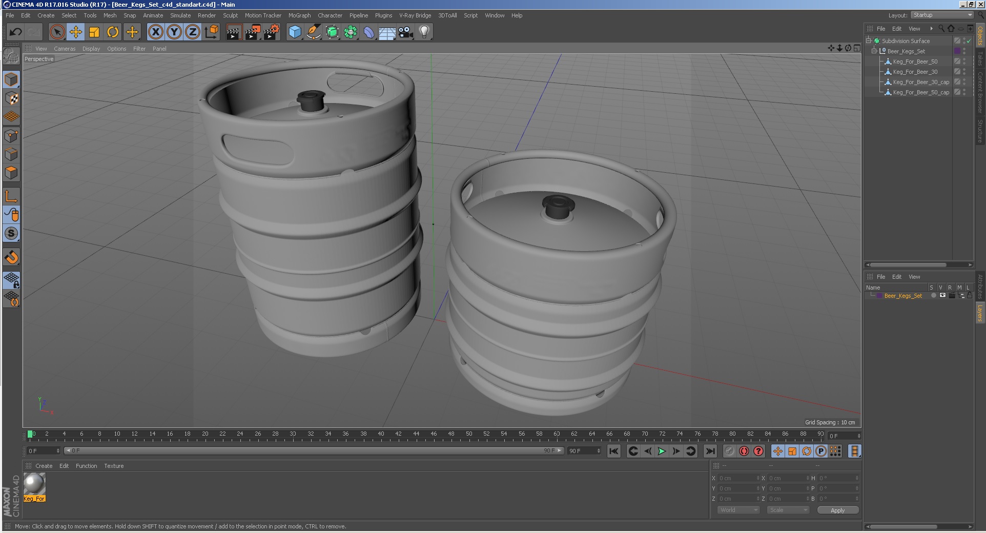 3D Beer Kegs Set model