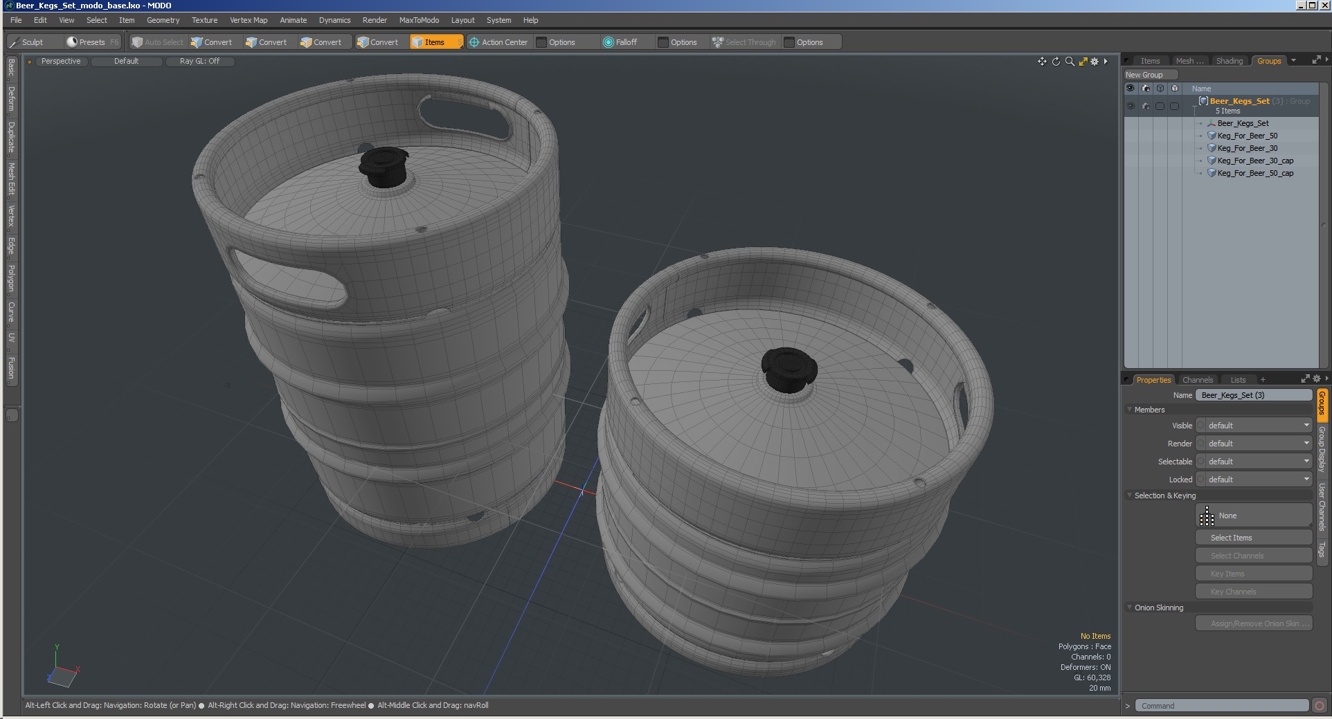 3D Beer Kegs Set model