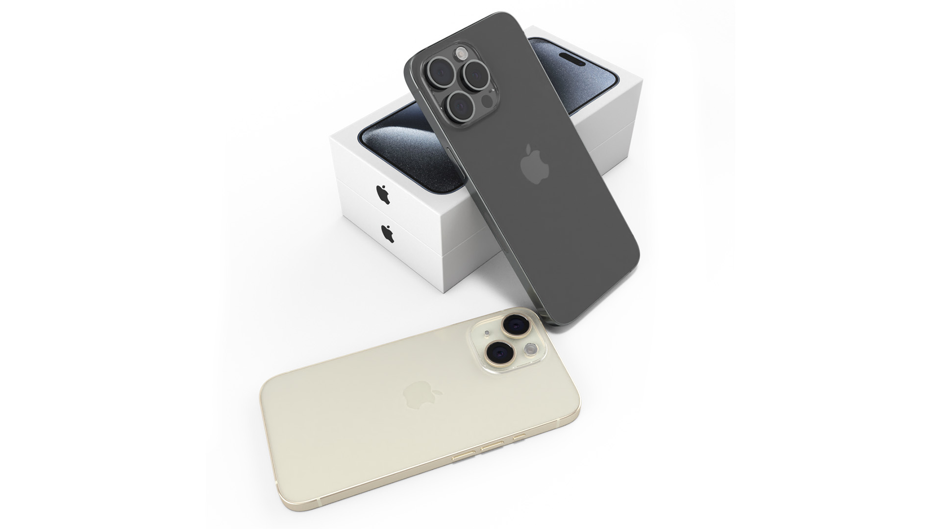 3D Apple IPhone 15 Different Colors Unpacked