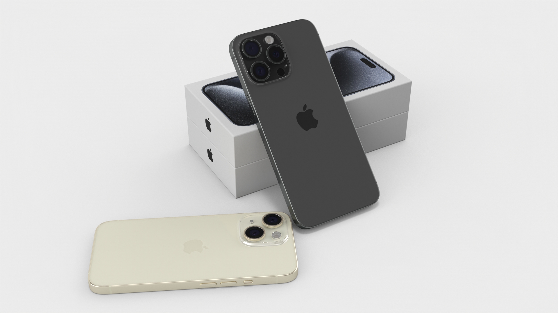 3D Apple IPhone 15 Different Colors Unpacked